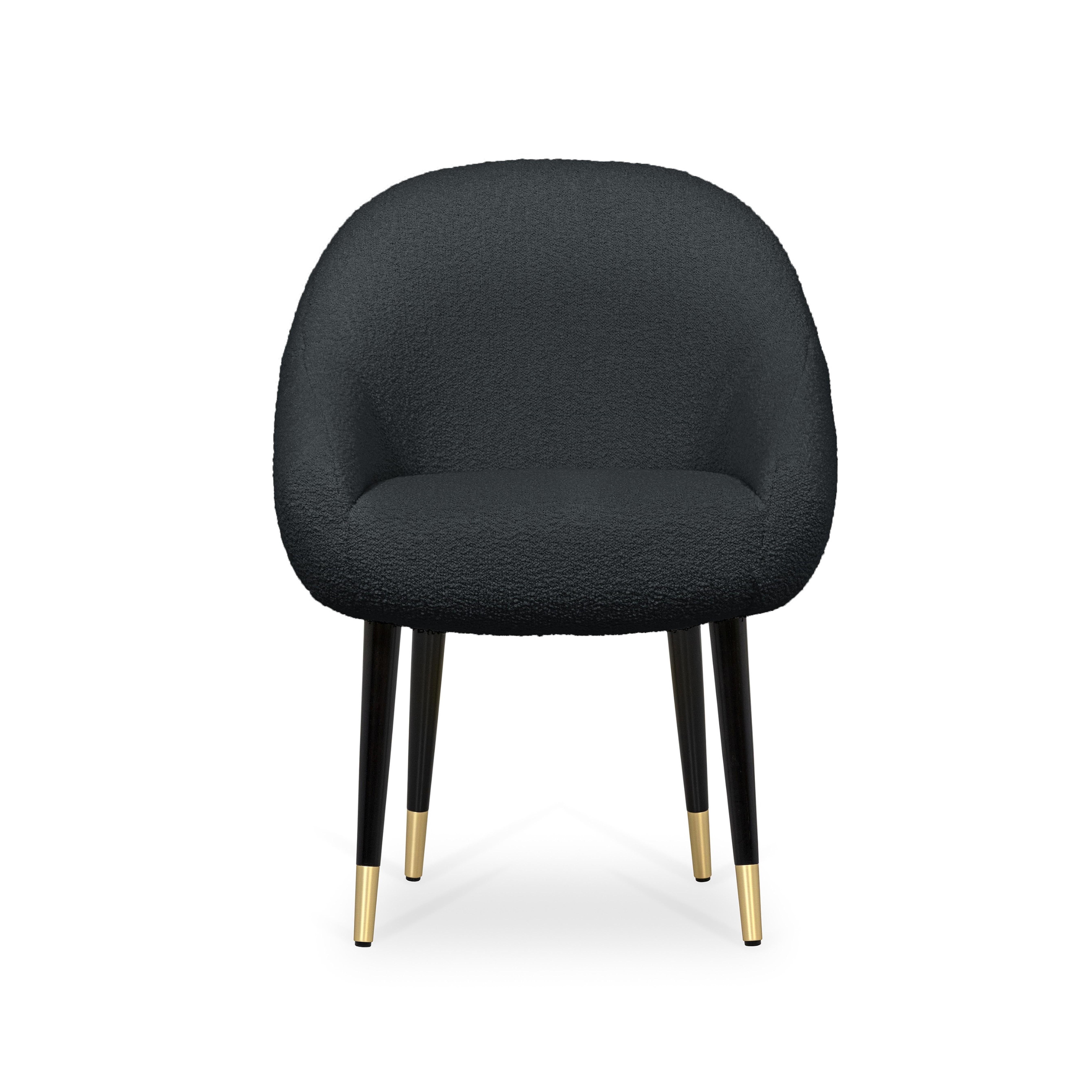 Modern Niemeyer Dining Chair, Bouclé and Brass, Insidherland by Joana Santos Barbosa For Sale