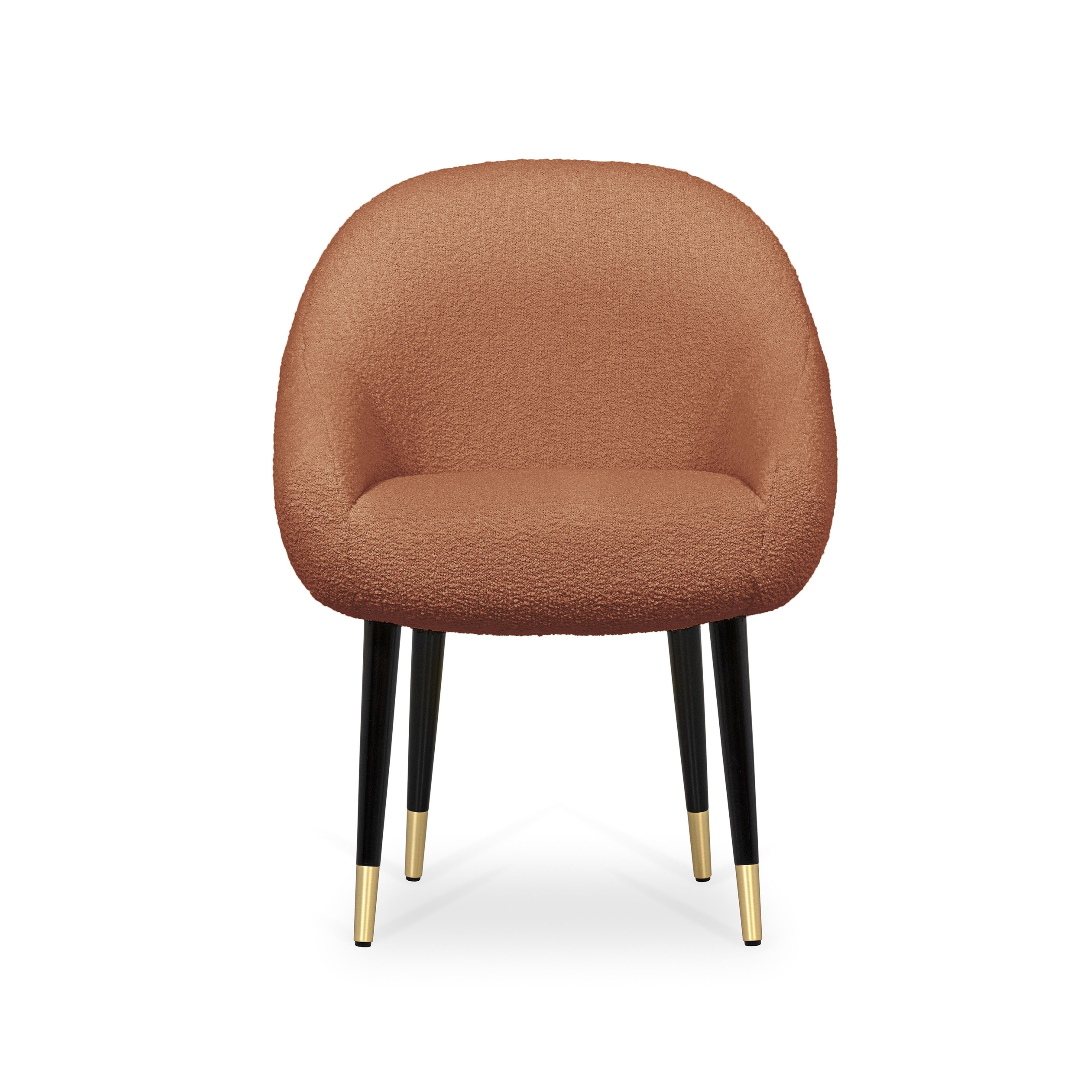 Moderne Chaise à manger Niemeyer, Bouclé et laiton, Insidherland by Joana Santos Barbosa en vente