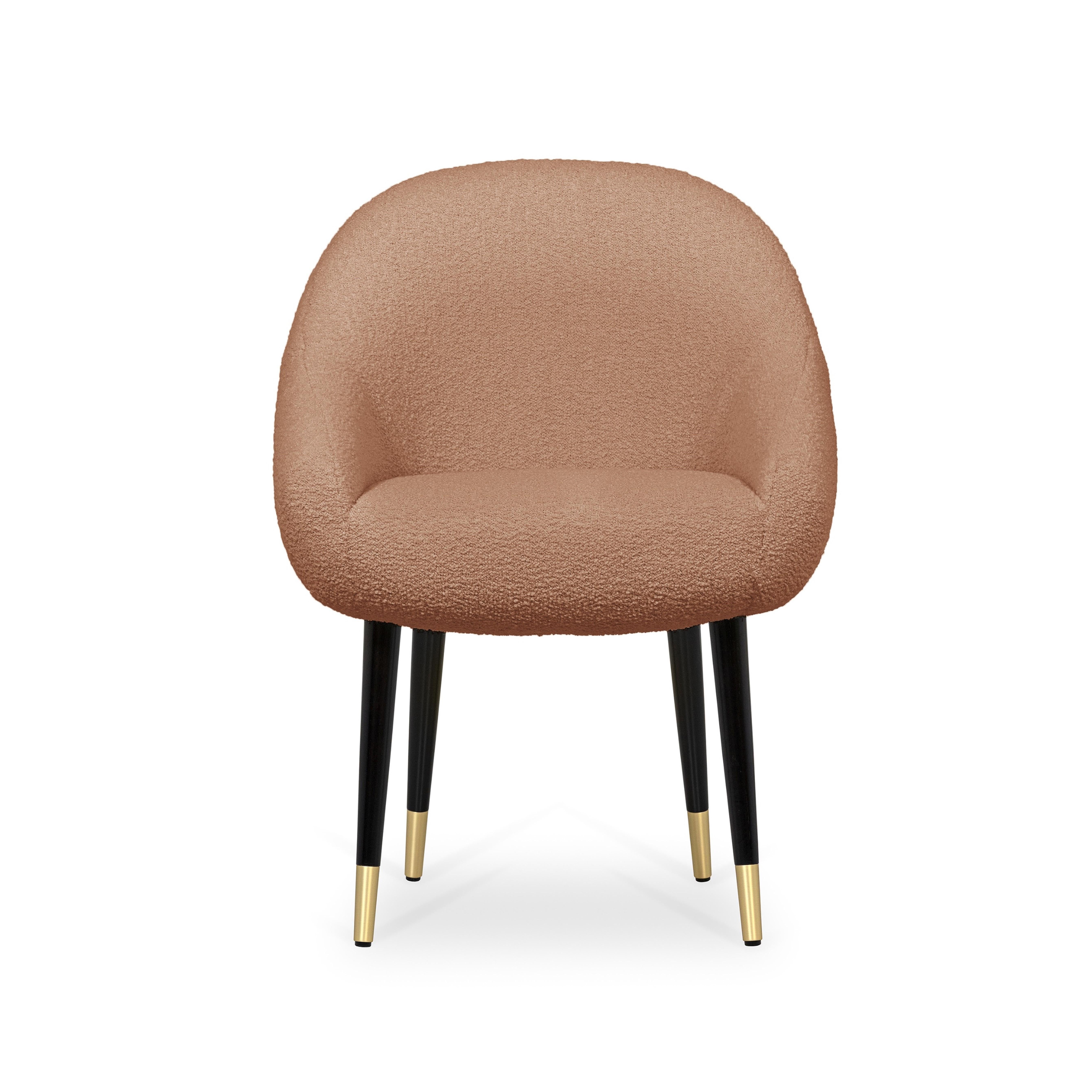 Modern Niemeyer Dining Chair, Bouclé and Brass, Insidherland by Joana Santos Barbosa For Sale