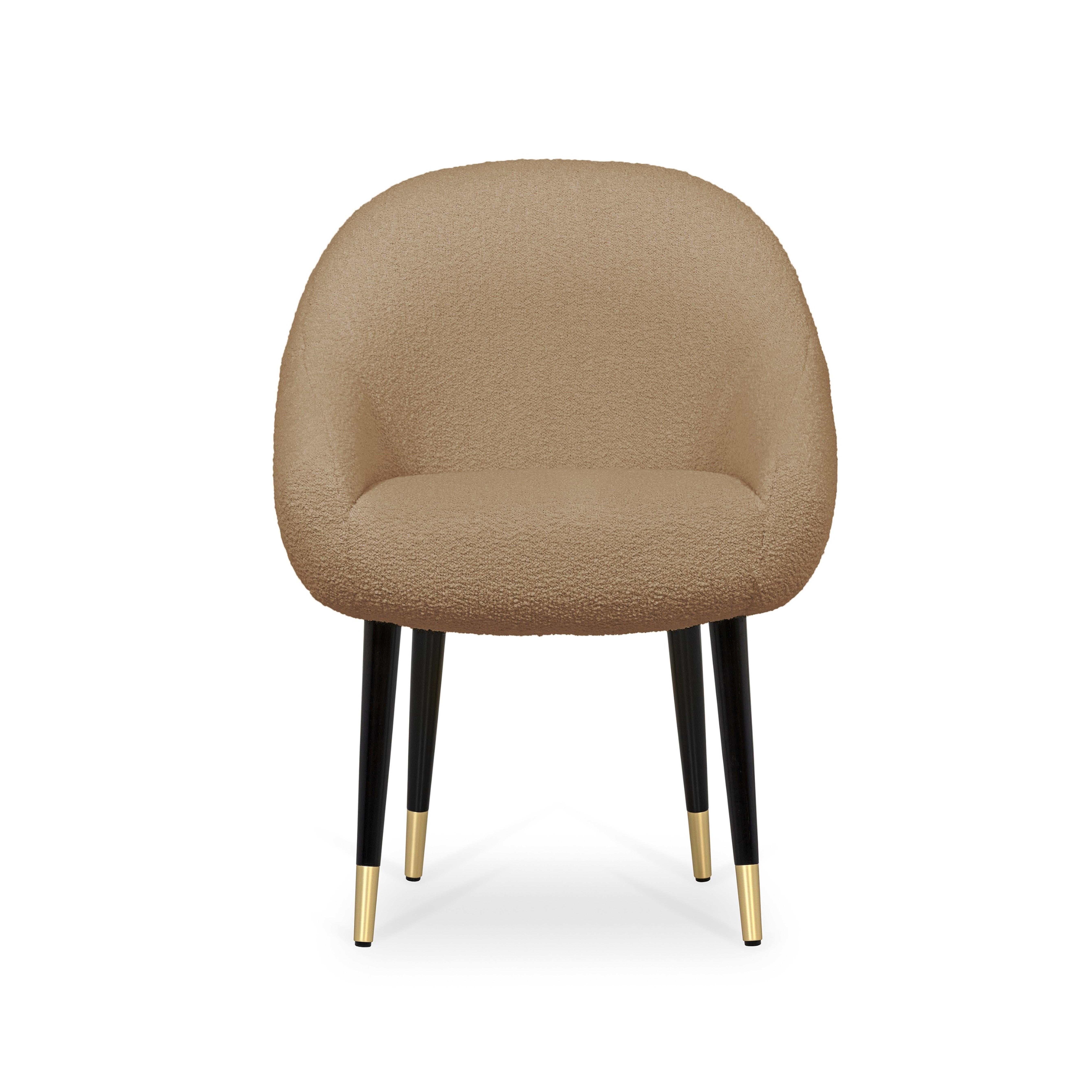 Modern Niemeyer Dining Chair, Bouclé and Brass, Insidherland by Joana Santos Barbosa For Sale