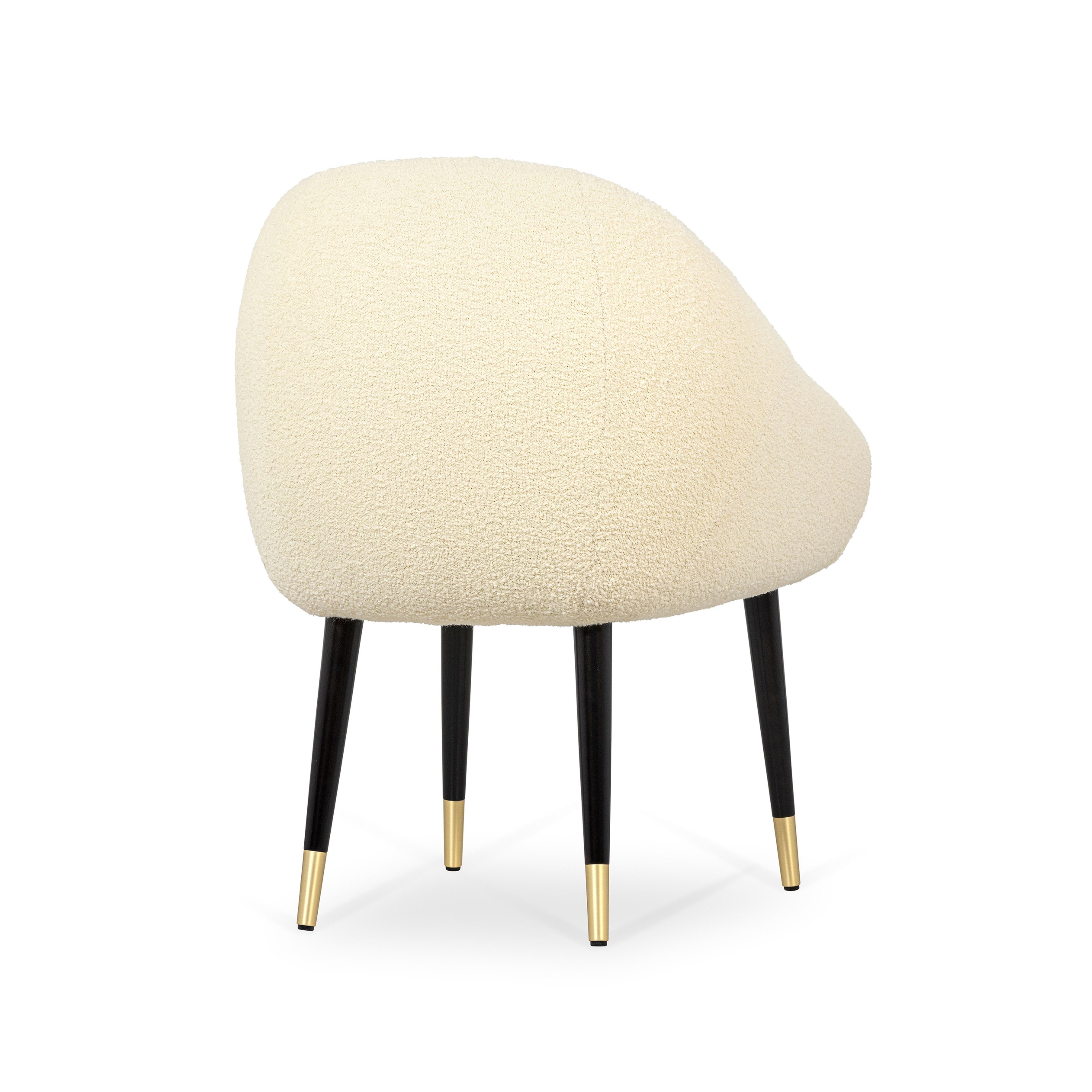 Portuguese Niemeyer Dining Chair, Bouclé and Brass, Insidherland by Joana Santos Barbosa For Sale