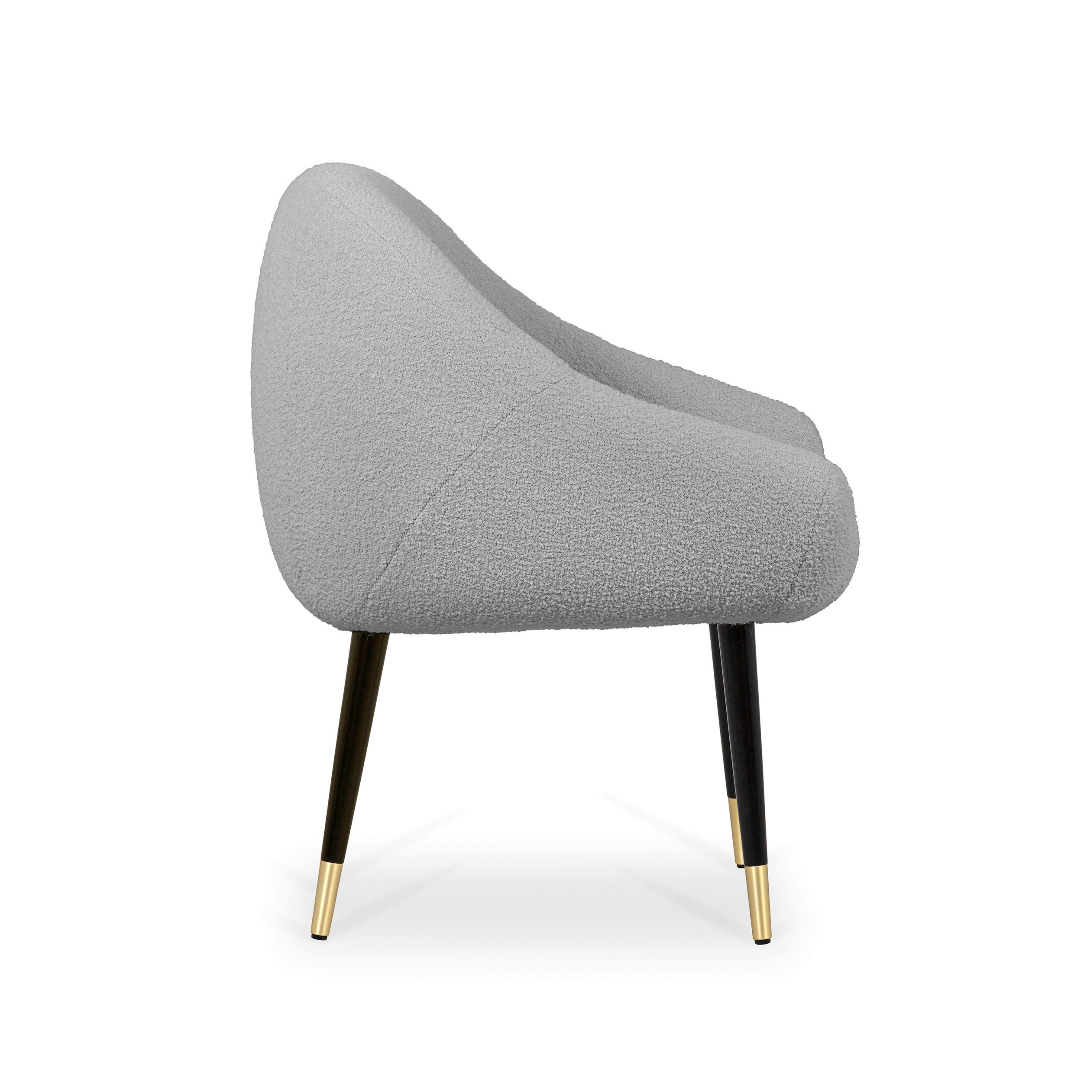 Portuguese Niemeyer Dining Chair, Bouclé and Brass, Insidherland by Joana Santos Barbosa For Sale