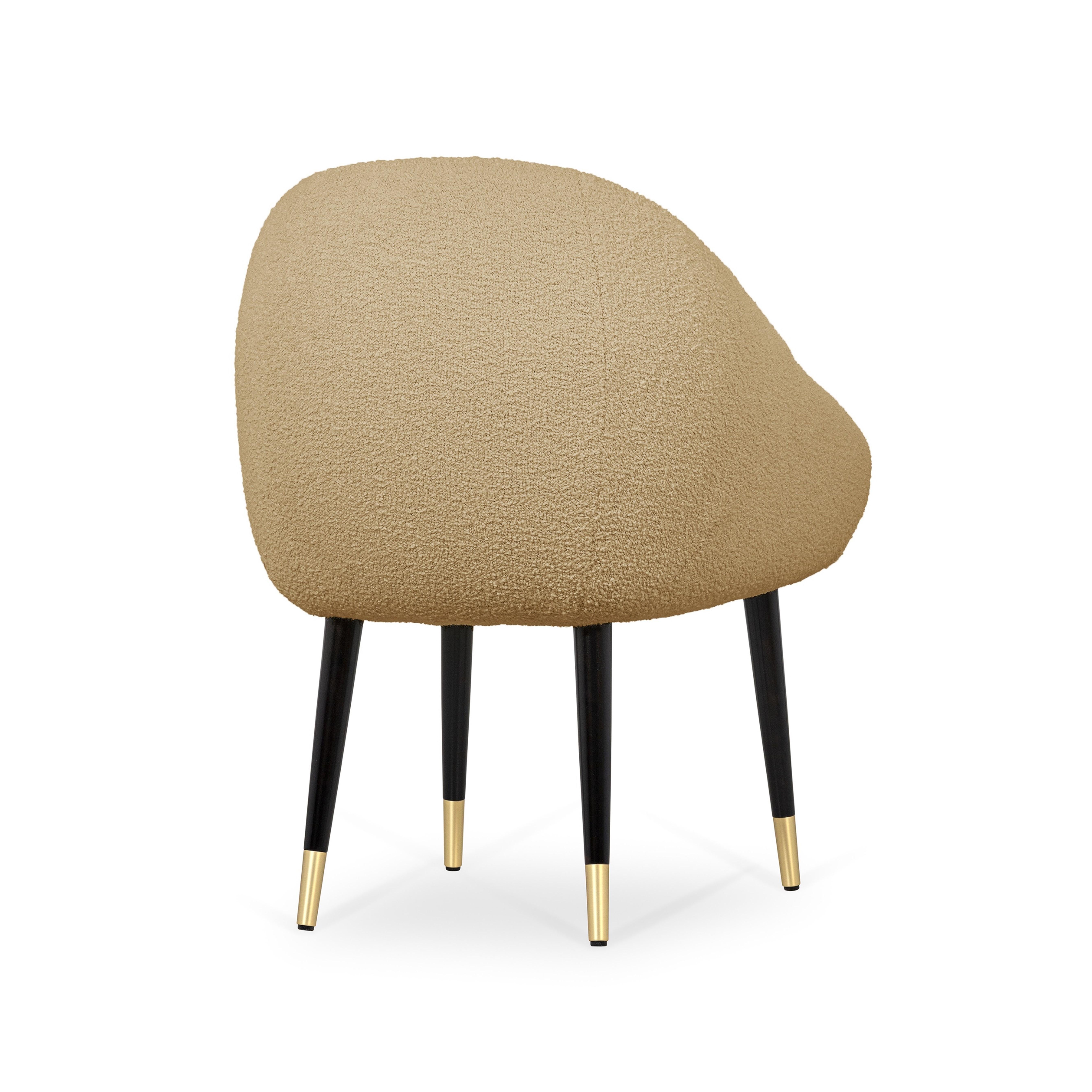 Brushed Niemeyer Dining Chair, Bouclé and Brass, Insidherland by Joana Santos Barbosa For Sale