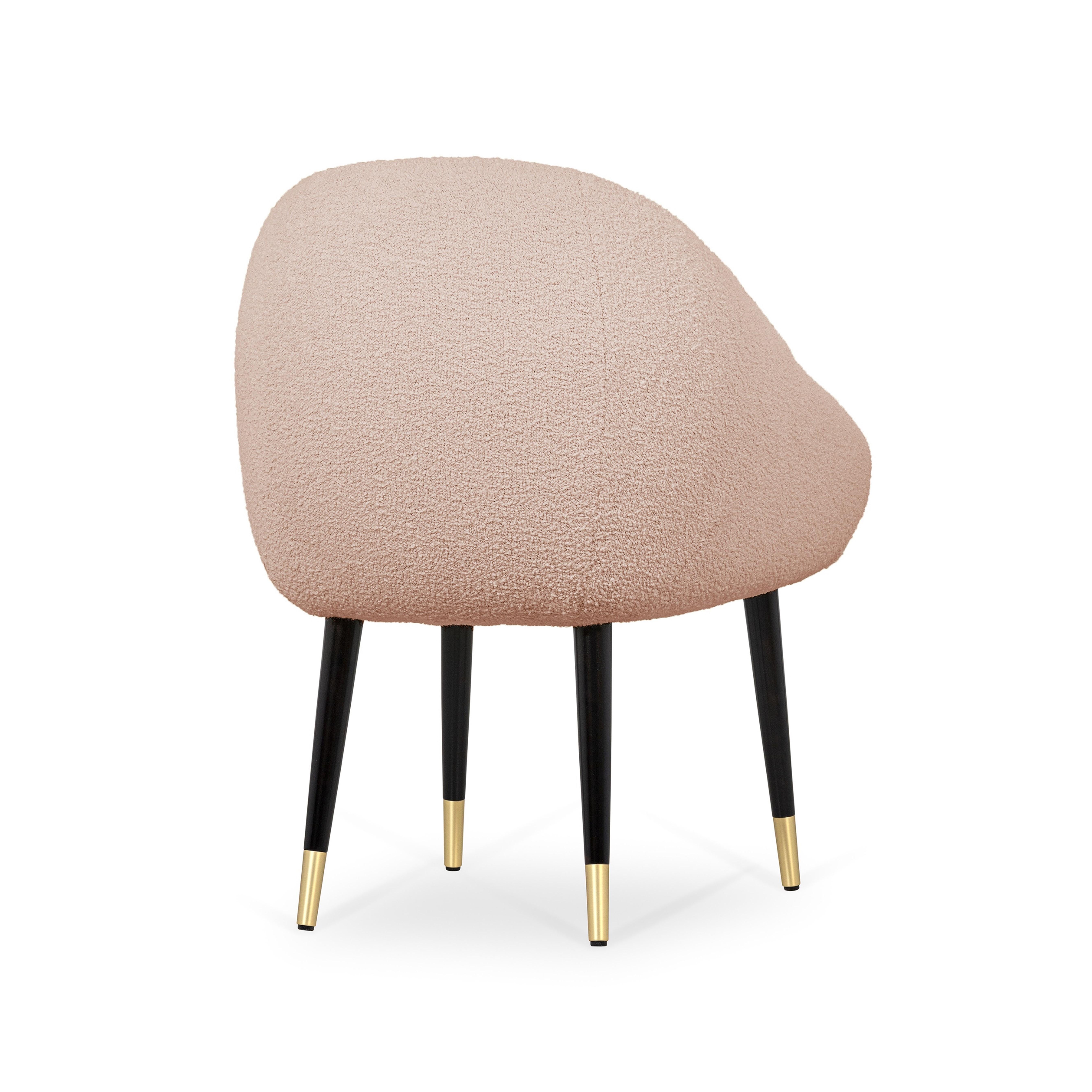 Brossé Chaise à manger Niemeyer, Bouclé et laiton, Insidherland by Joana Santos Barbosa en vente