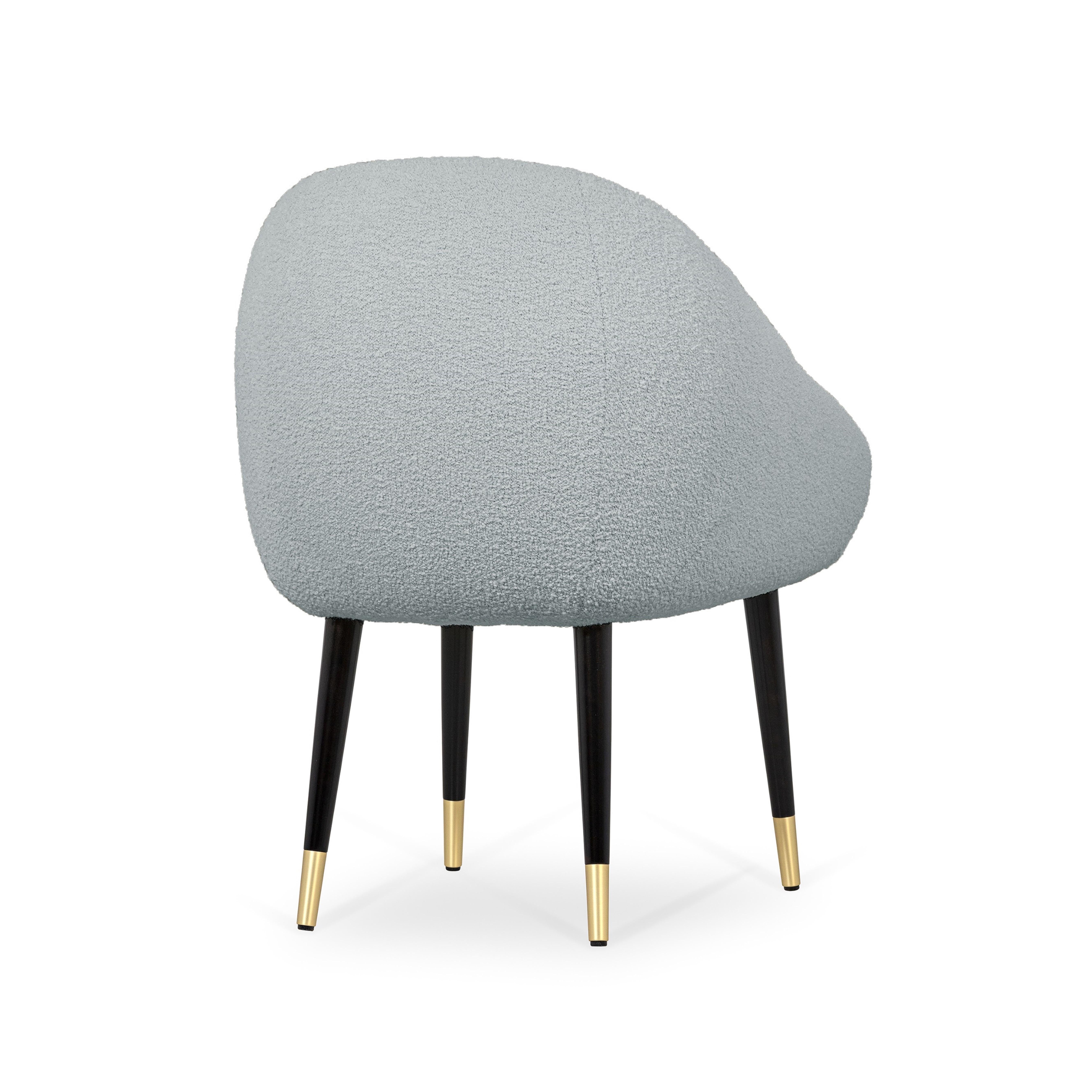 Brossé Chaise à manger Niemeyer, Bouclé et laiton, Insidherland by Joana Santos Barbosa en vente