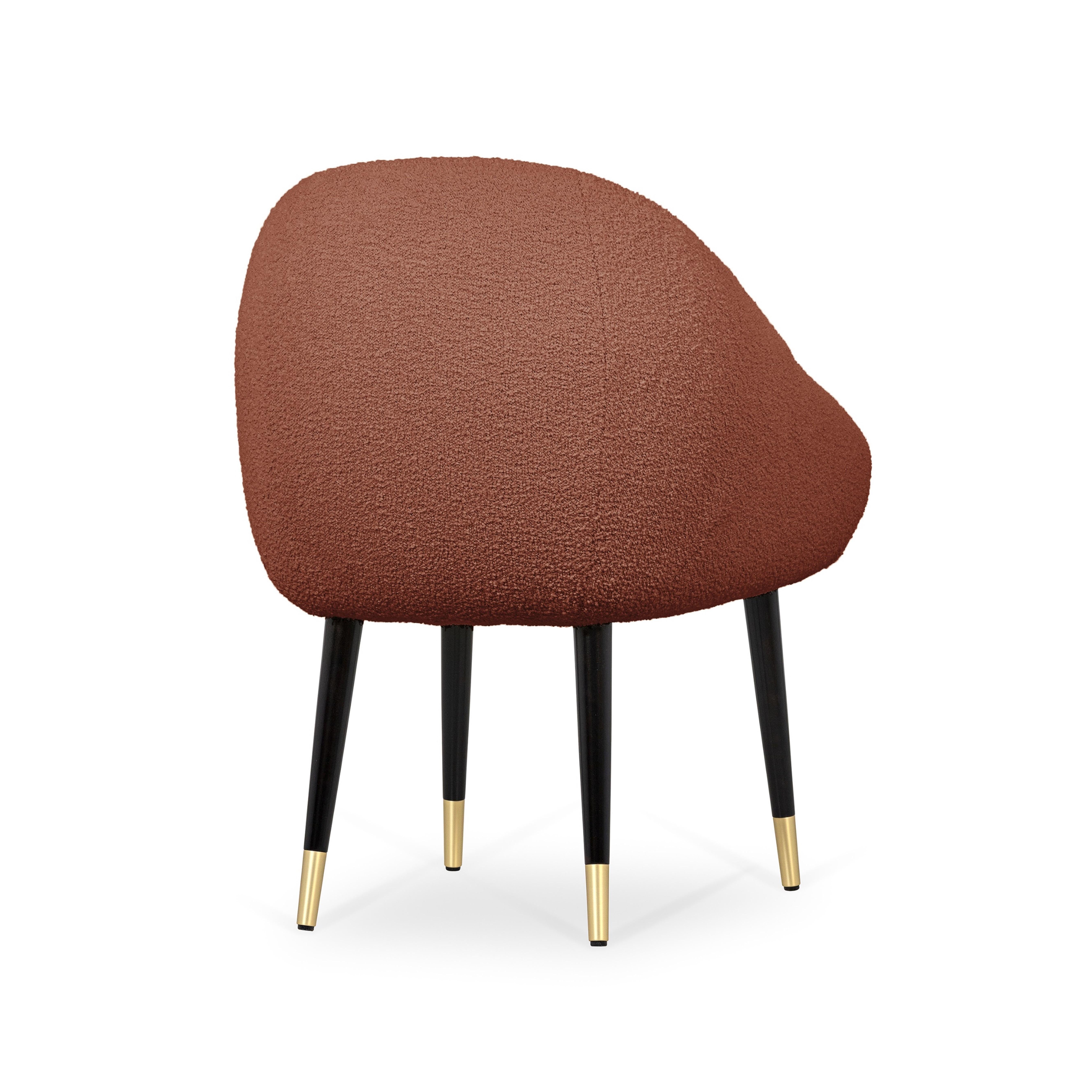 Brushed Niemeyer Dining Chair, Bouclé and Brass, Insidherland by Joana Santos Barbosa For Sale