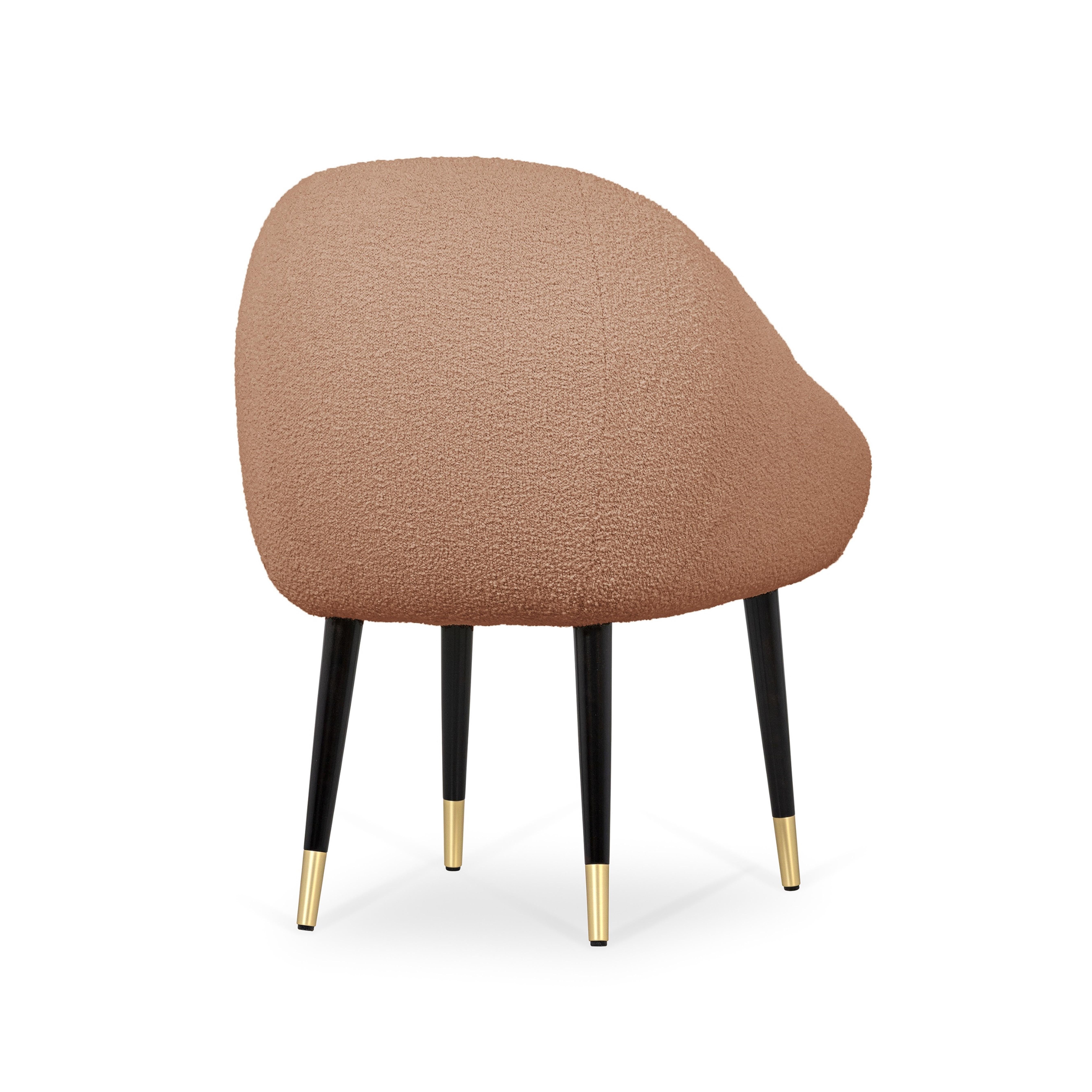 Brushed Niemeyer Dining Chair, Bouclé and Brass, Insidherland by Joana Santos Barbosa For Sale