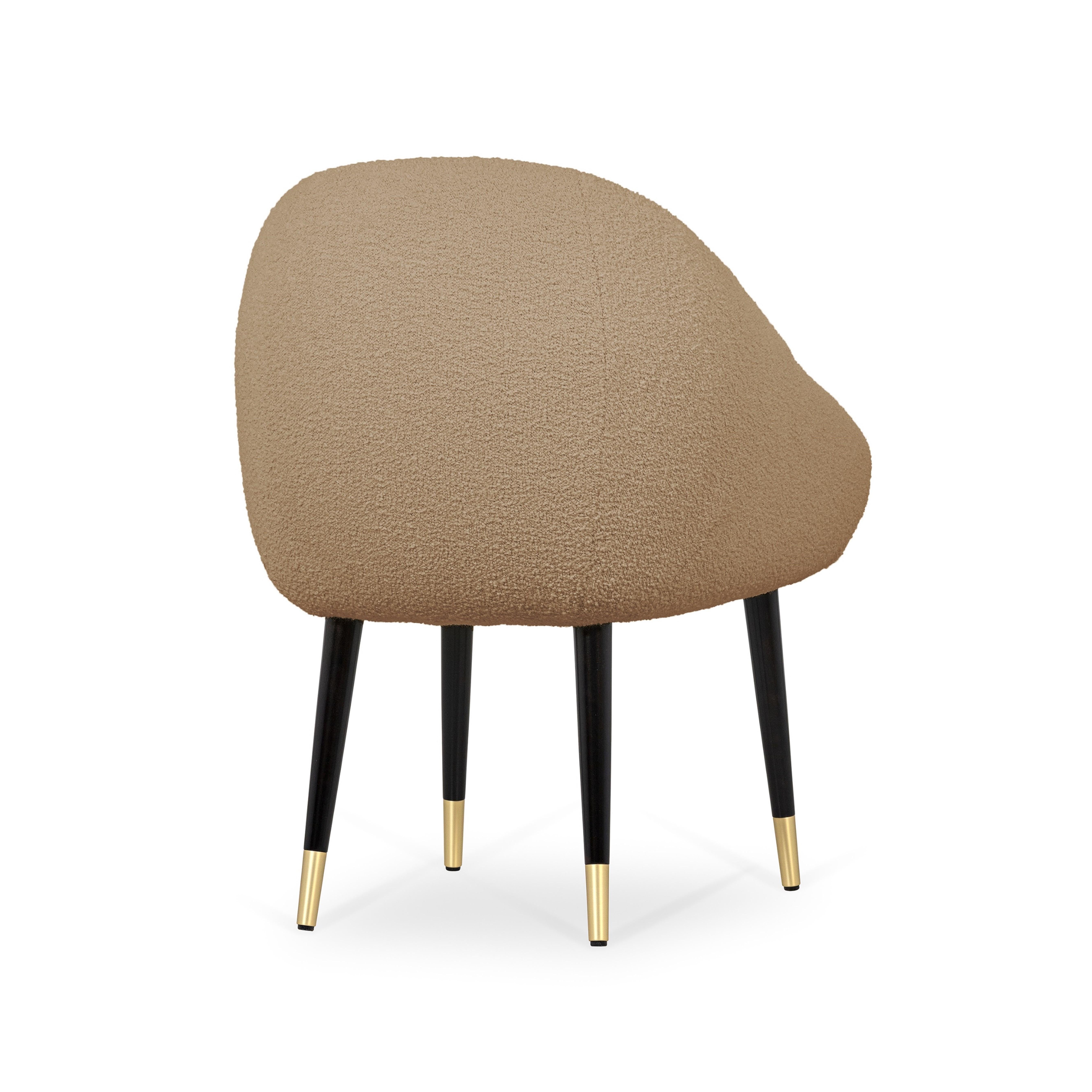 Brossé Chaise à manger Niemeyer, Bouclé et laiton, Insidherland by Joana Santos Barbosa en vente