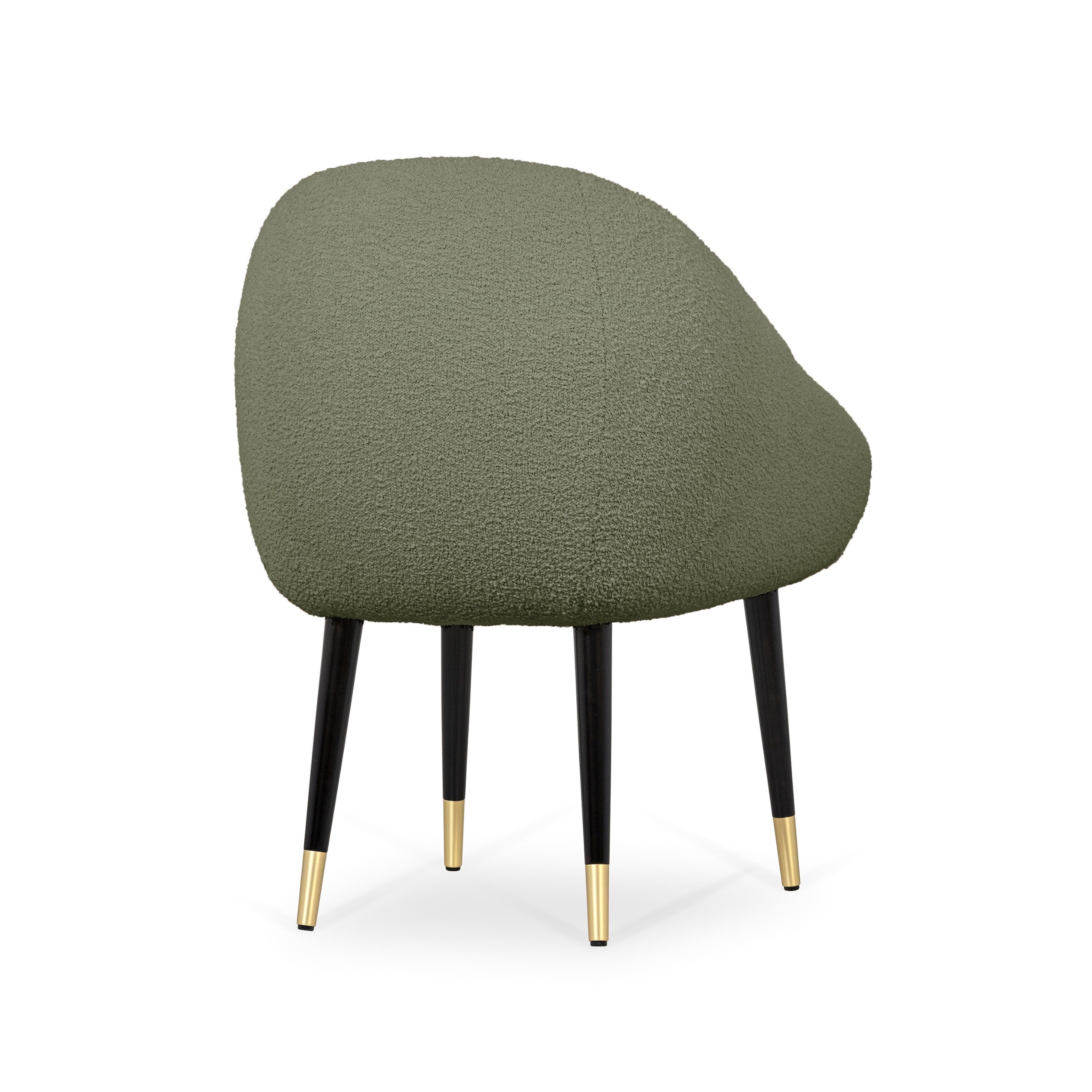 Brushed Niemeyer Dining Chair, Bouclé and Brass, Insidherland by Joana Santos Barbosa For Sale