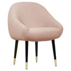 Niemeyer Dining Chair, Bouclé and Brass, Insidherland by Joana Santos Barbosa