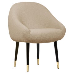 Niemeyer Dining Chair, Bouclé and Brass, Insidherland by Joana Santos Barbosa