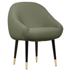 Chaise de salle à manger Niemeyer, Bouclé et laiton, InsidherLand de Joana Santos Barbosa
