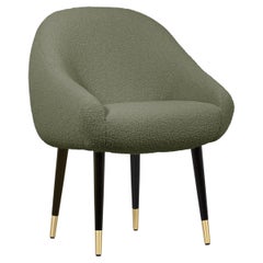 Niemeyer Dining Chair, Bouclé and Brass, Insidherland by Joana Santos Barbosa