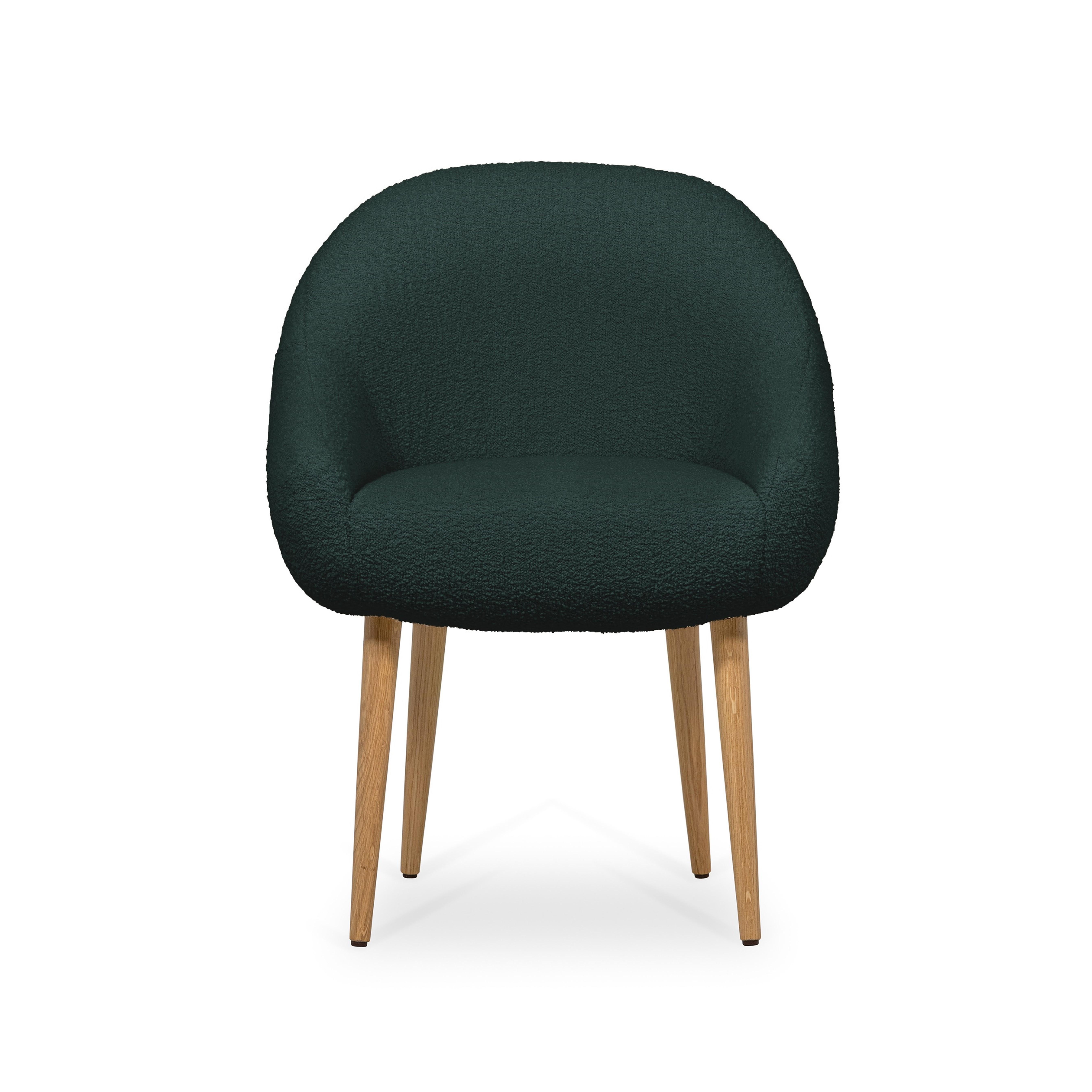 Modern Niemeyer Dining Chair, Bouclé and Oak, Insidherland by Joana Santos Barbosa For Sale