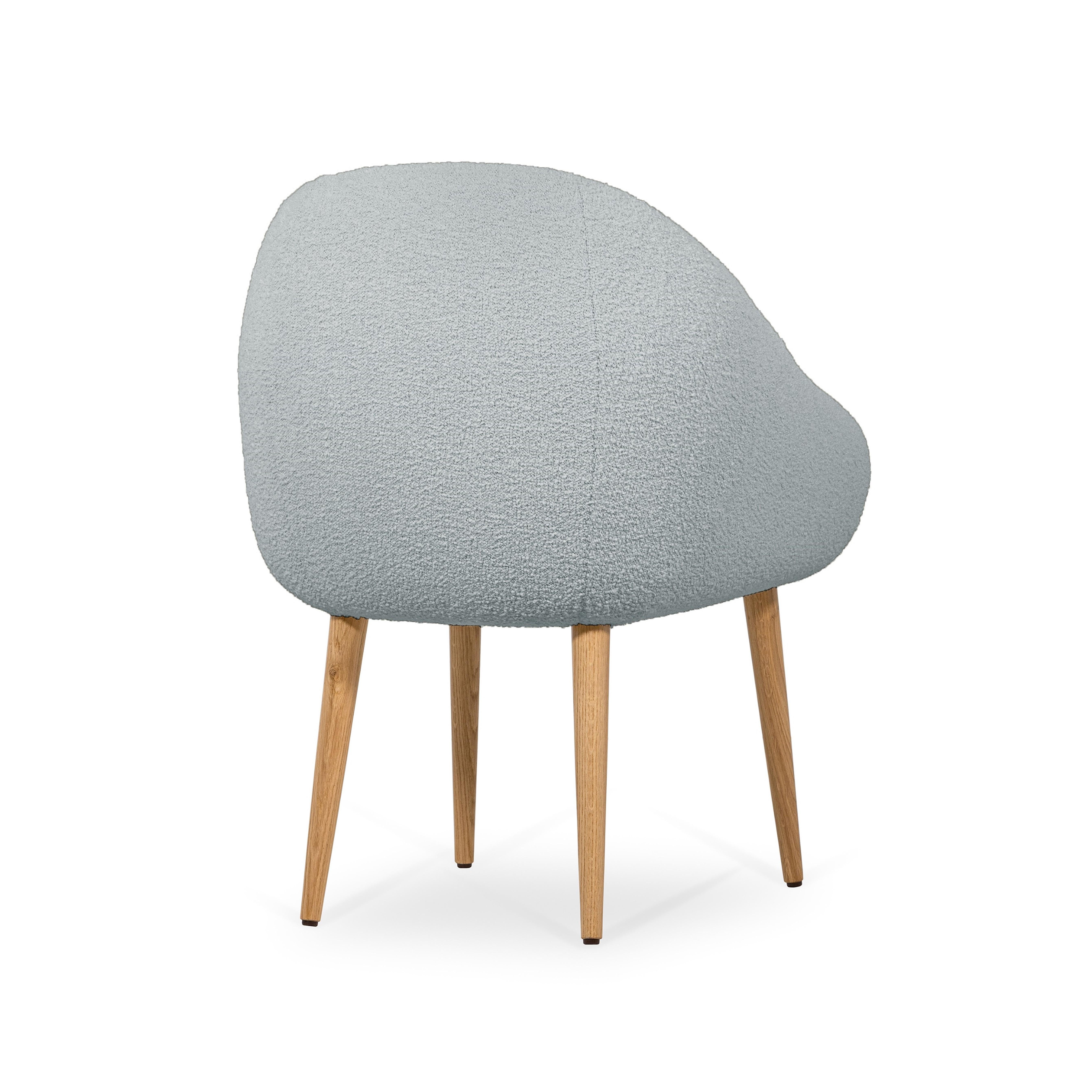 Woodwork Niemeyer Dining Chair, Bouclé and Oak, Insidherland by Joana Santos Barbosa For Sale