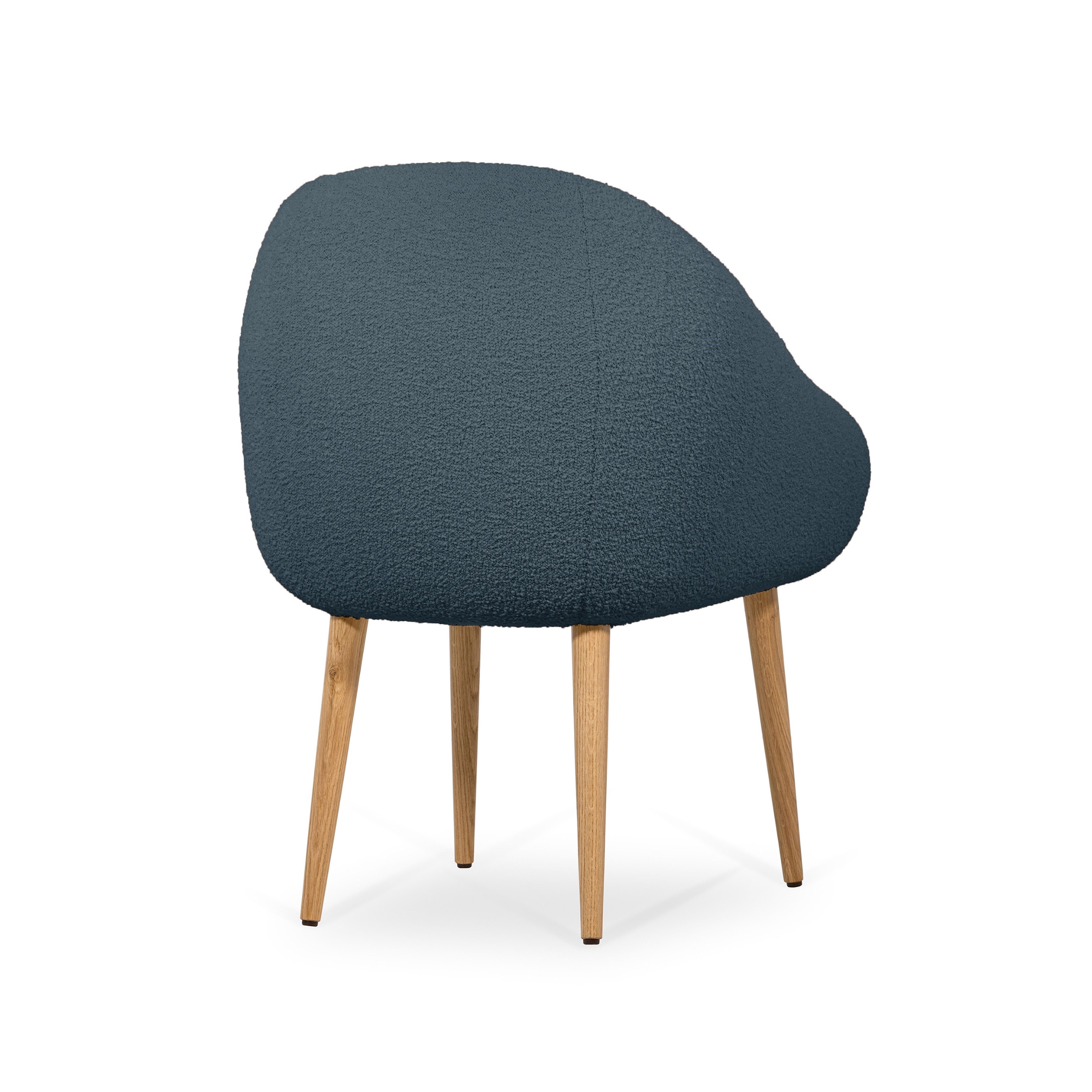 Woodwork Niemeyer Dining Chair, Bouclé and Oak, Insidherland by Joana Santos Barbosa For Sale