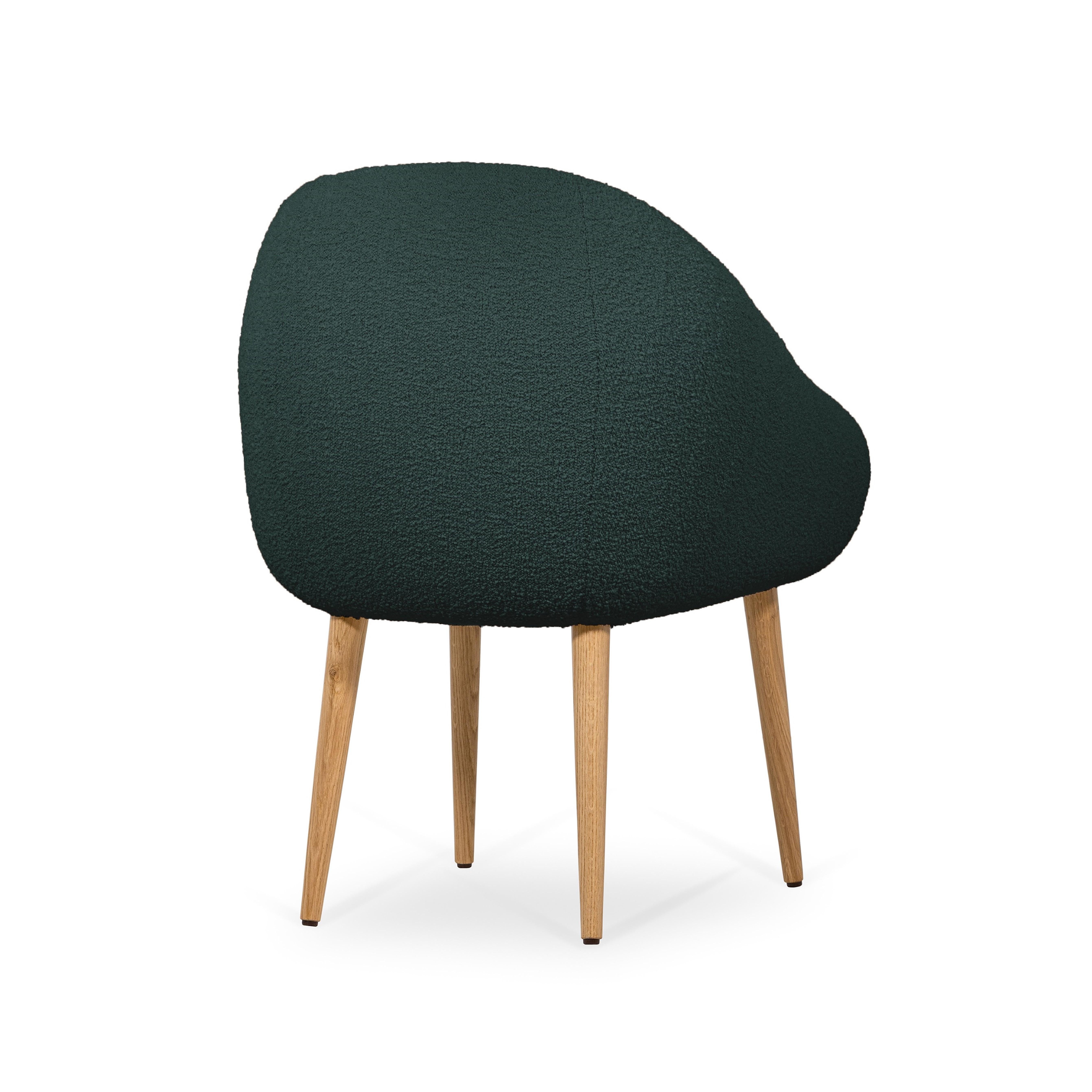 Woodwork Niemeyer Dining Chair, Bouclé and Oak, Insidherland by Joana Santos Barbosa For Sale