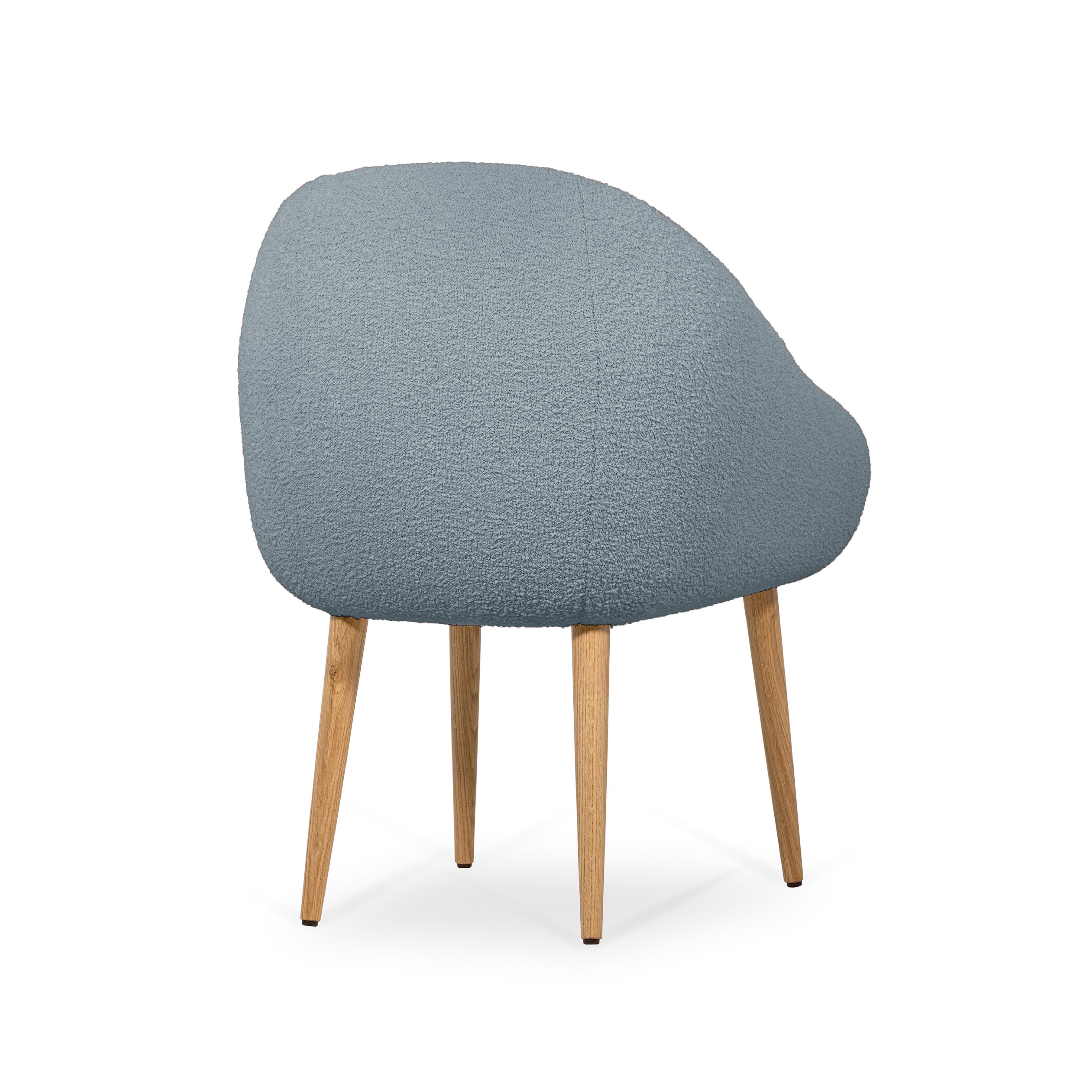 Niemeyer Dining Chair, Bouclé and Oak, Insidherland by Joana Santos Barbosa In New Condition For Sale In Maia, Porto