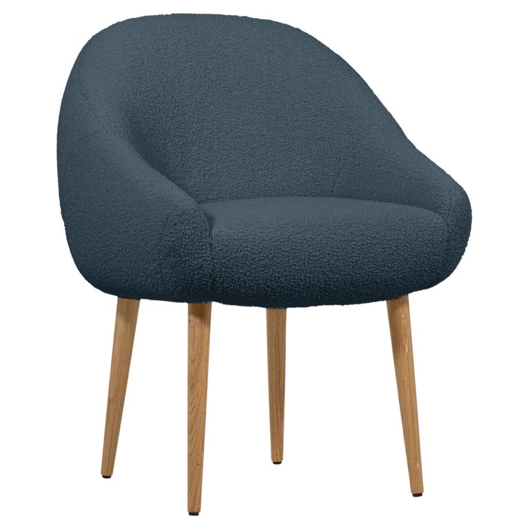 Niemeyer Dining Chair, Bouclé and Oak, Insidherland by Joana Santos Barbosa  For Sale at 1stDibs