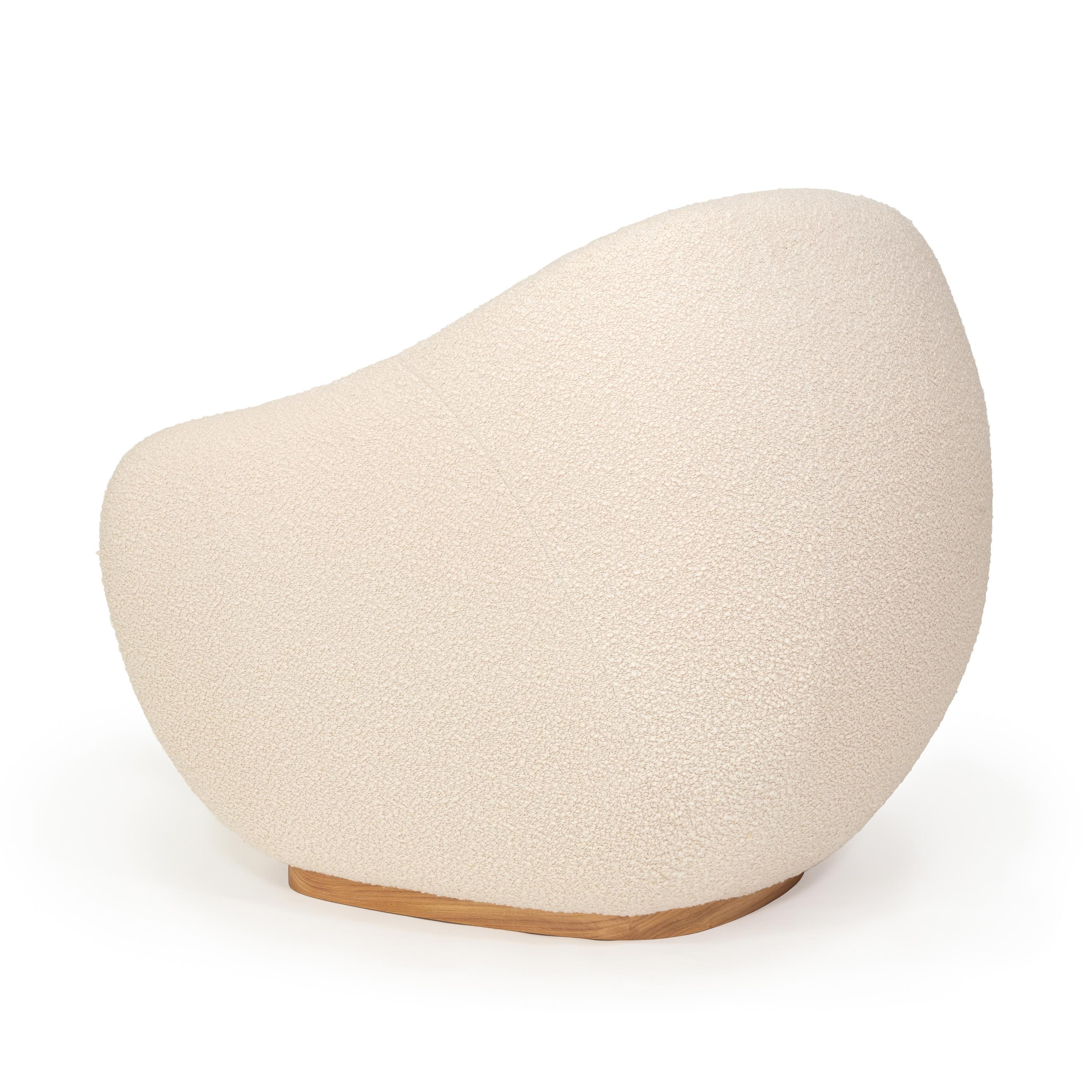 Niemeyer II Armchair and Stool, Bouclé, InsidherLand by Joana Santos Barbosa For Sale 1