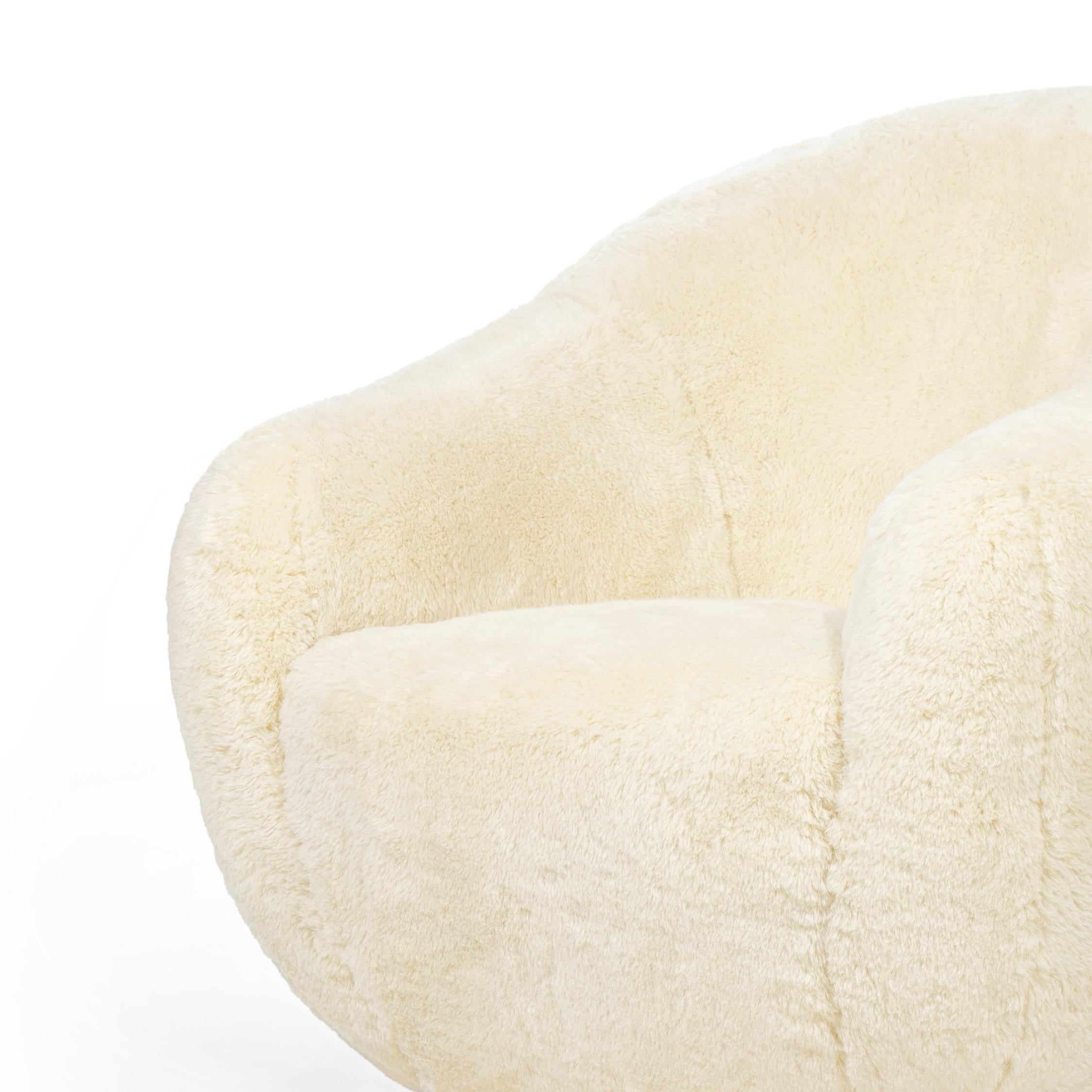 Niemeyer II Armchair and Stool, Fur, InsidherLand by Joana Santos Barbosa For Sale 10