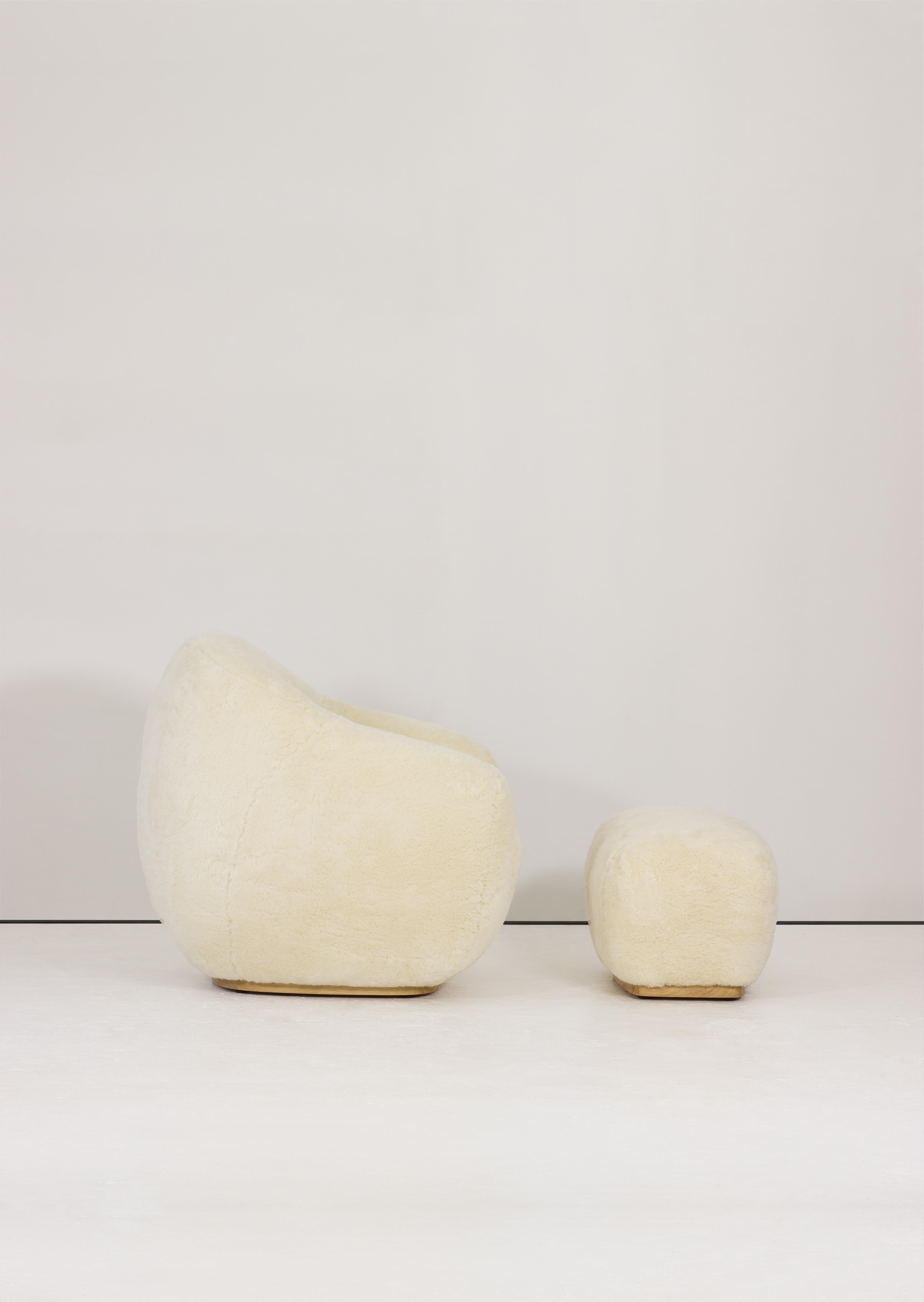 Niemeyer II Armchair and Stool, Fur, InsidherLand by Joana Santos Barbosa For Sale 6