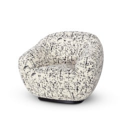 Mid-Century Modern curved wool blend oak Niemeyer II armchair by InsidherLand