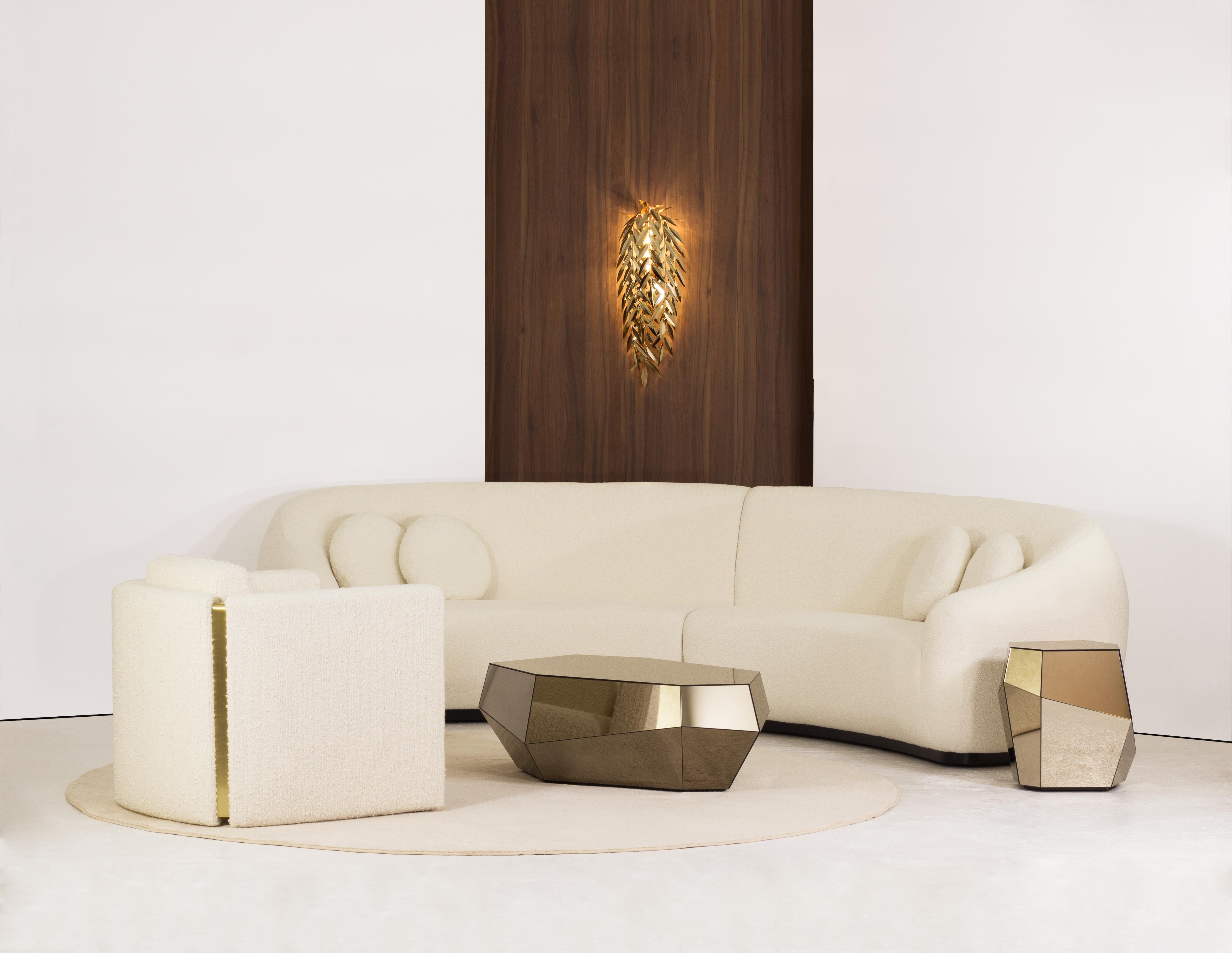 Niemeyer II Round Sofa, Lama Bouclé, InsidherLand by Joana Santos Barbosa For Sale 3