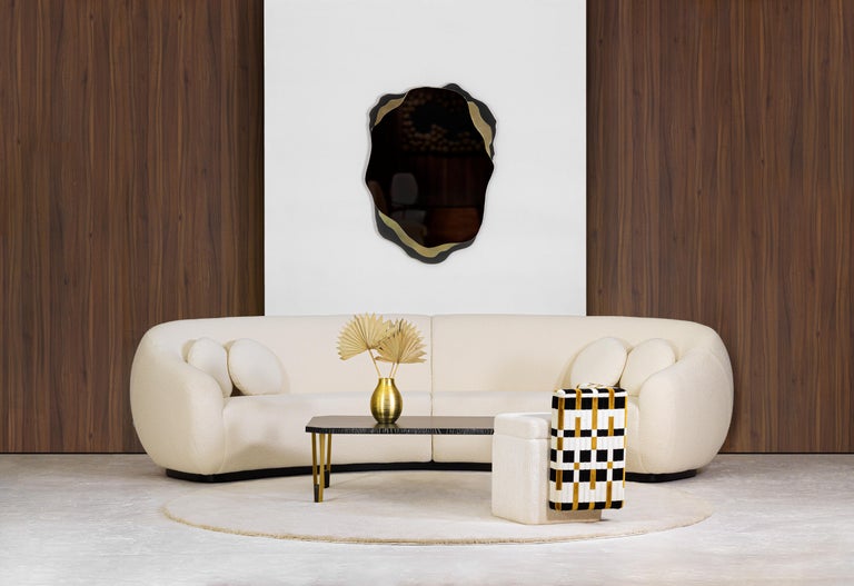 Contemporary Niemeyer II Round Sofa, Bouclé, InsidherLand by Joana Santos Barbosa For Sale