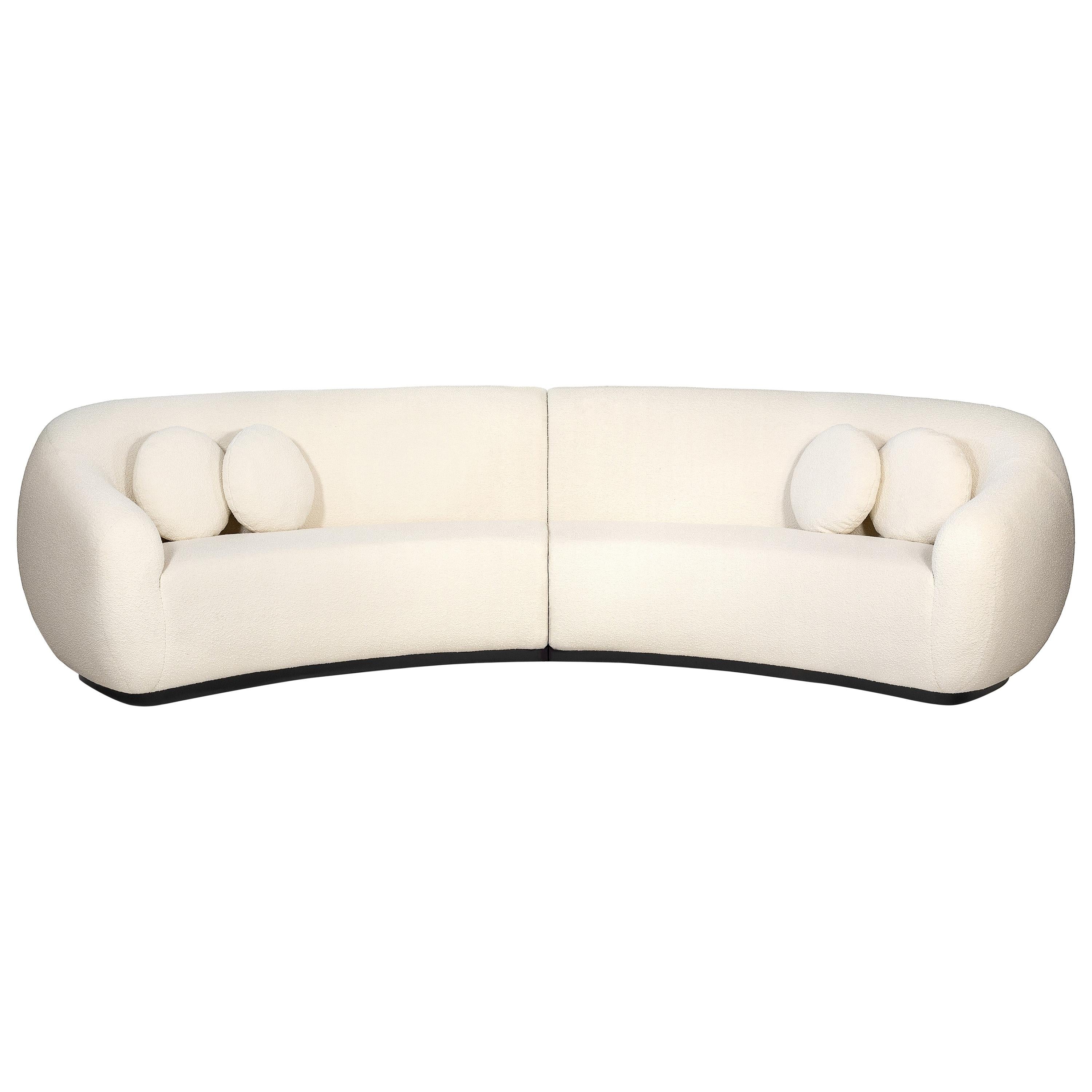 Niemeyer II Round Sofa, Lama Bouclé, InsidherLand by Joana Santos Barbosa For Sale