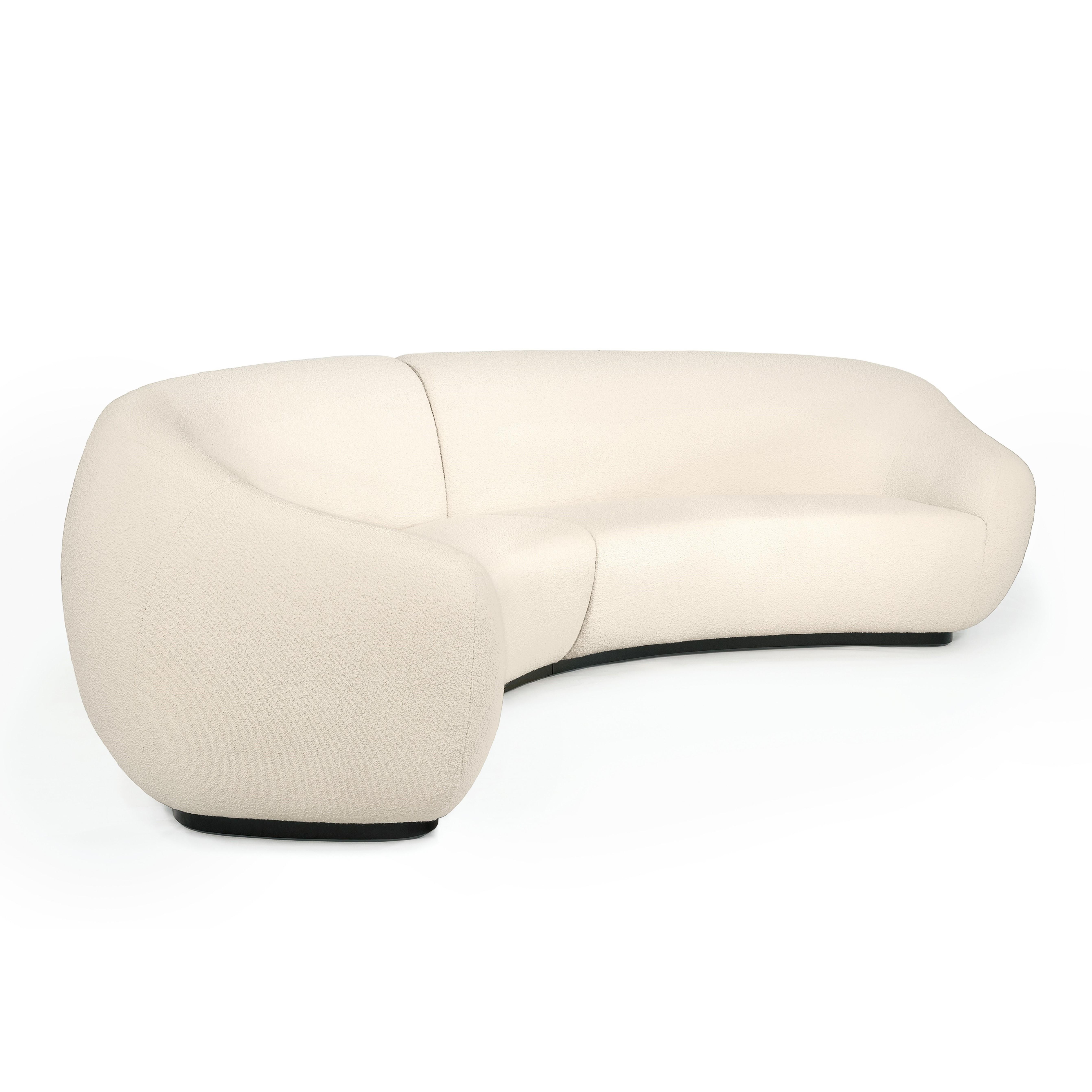 Niemeyer II, rundes Sofa, Dunkle Eiche & COM, InsidherLand von Joana Santos Barbosa (Moderne) im Angebot