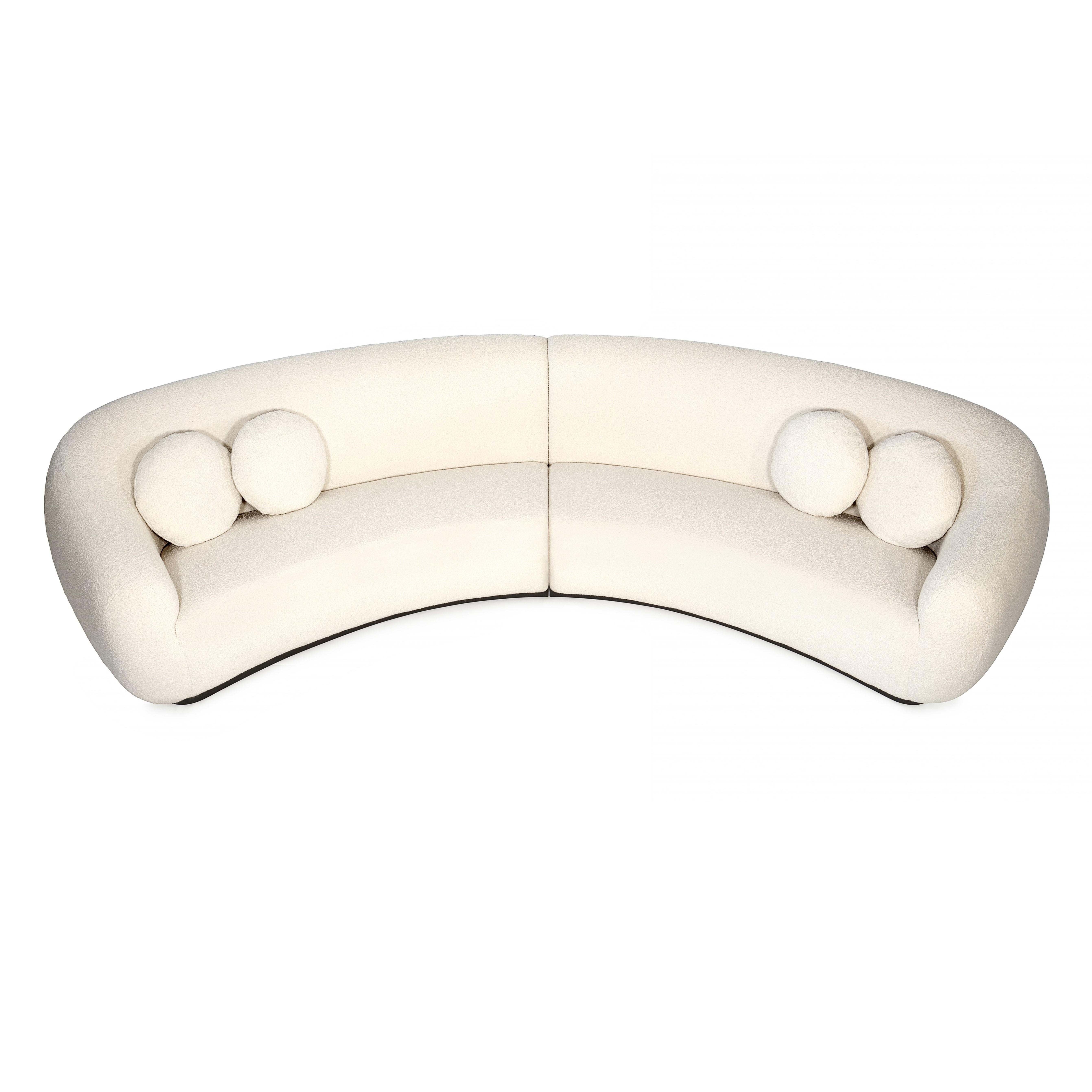 Portuguese Niemeyer II Round Sofa, Dark Oak & COM, InsidherLand by Joana Santos Barbosa For Sale