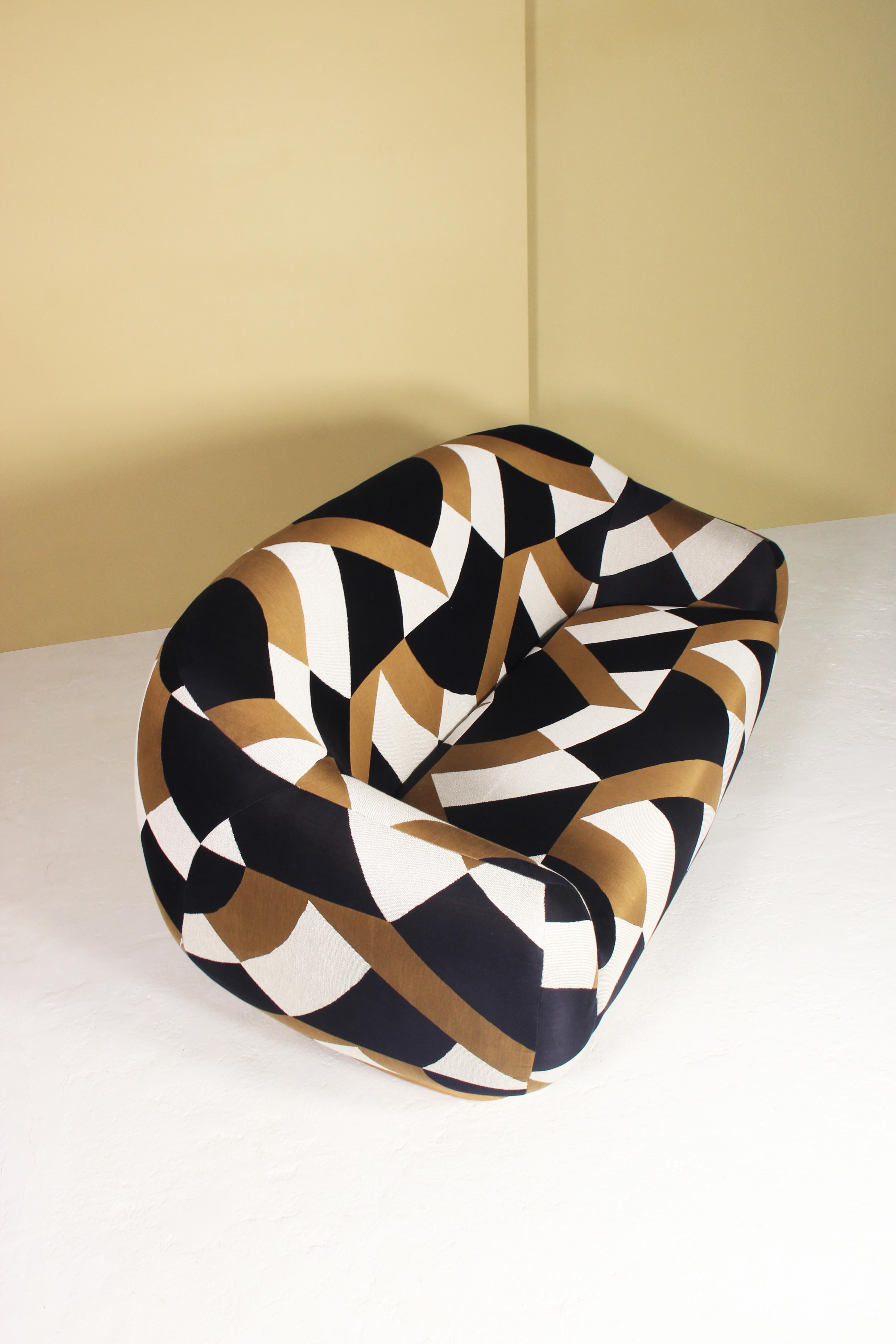 Fabric Niemeyer II Two Seat Sofa, Dalai & Oak, InsidherLand by Joana Santos Barbosa For Sale