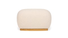 Mid-Century Modern round handmade natural oak Niemeyer II stool by InsidherLand