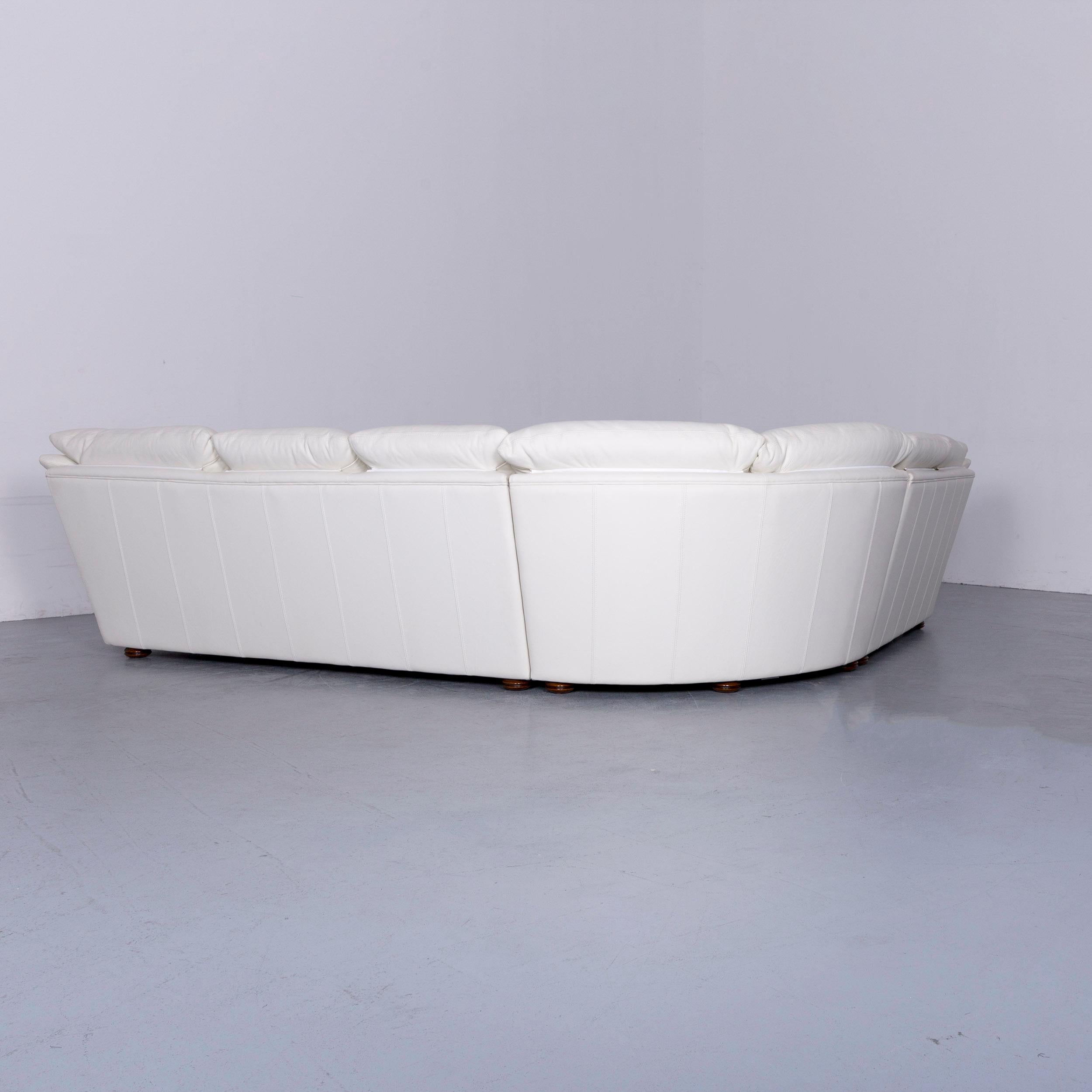 Nieri Corniche Designer Leather Sofa White Corner-Sofa Couch 2
