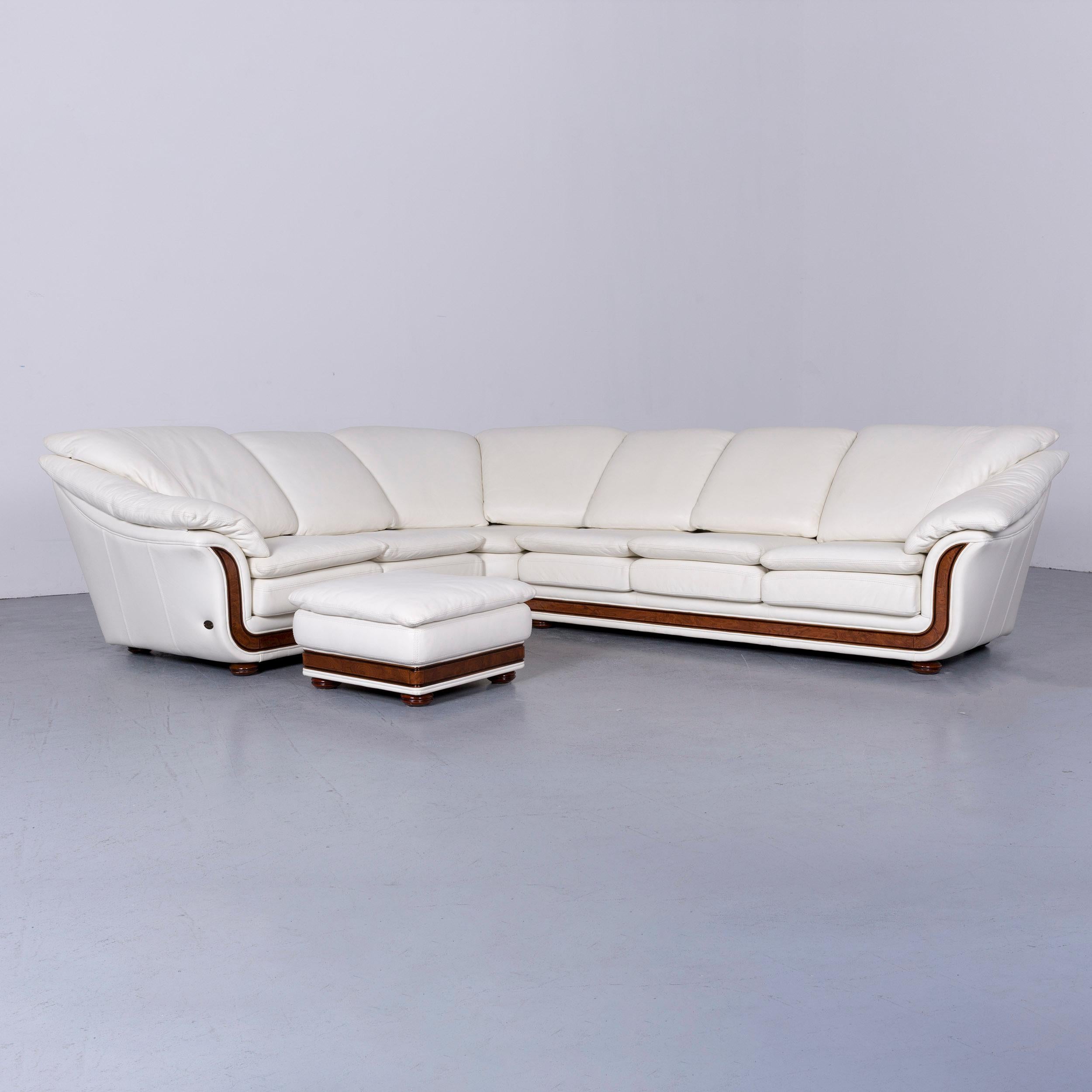 Nieri Corniche Designer Leather Sofa White Corner-Sofa Couch 8