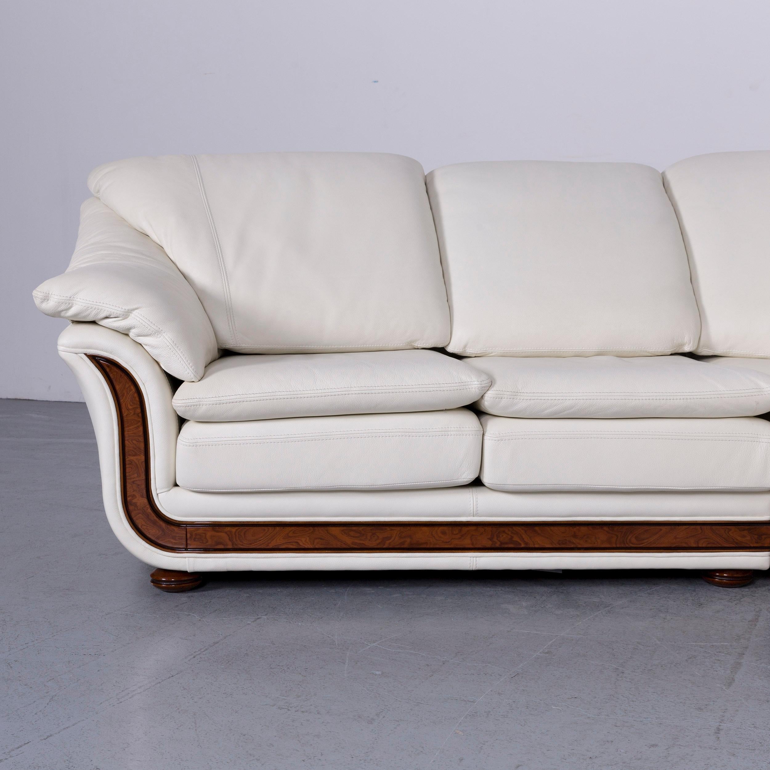 Nieri Corniche Designer Leather Sofa White Corner-Sofa Couch 10