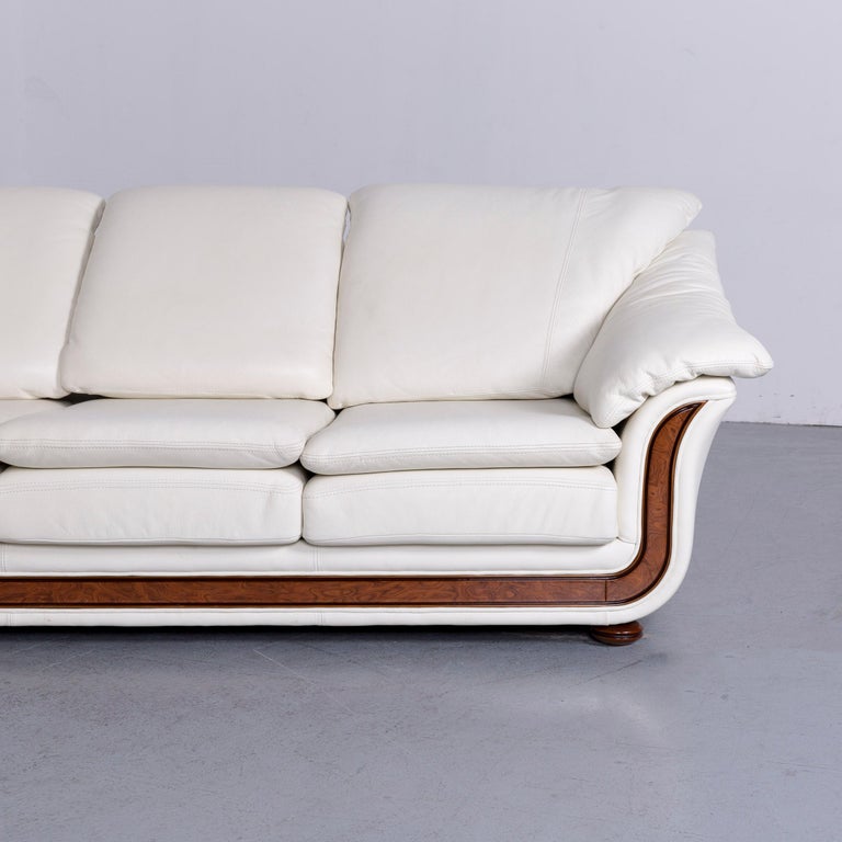 Nieri Corniche Designer Leather Sofa White CornerSofa Couch at 1stDibs
