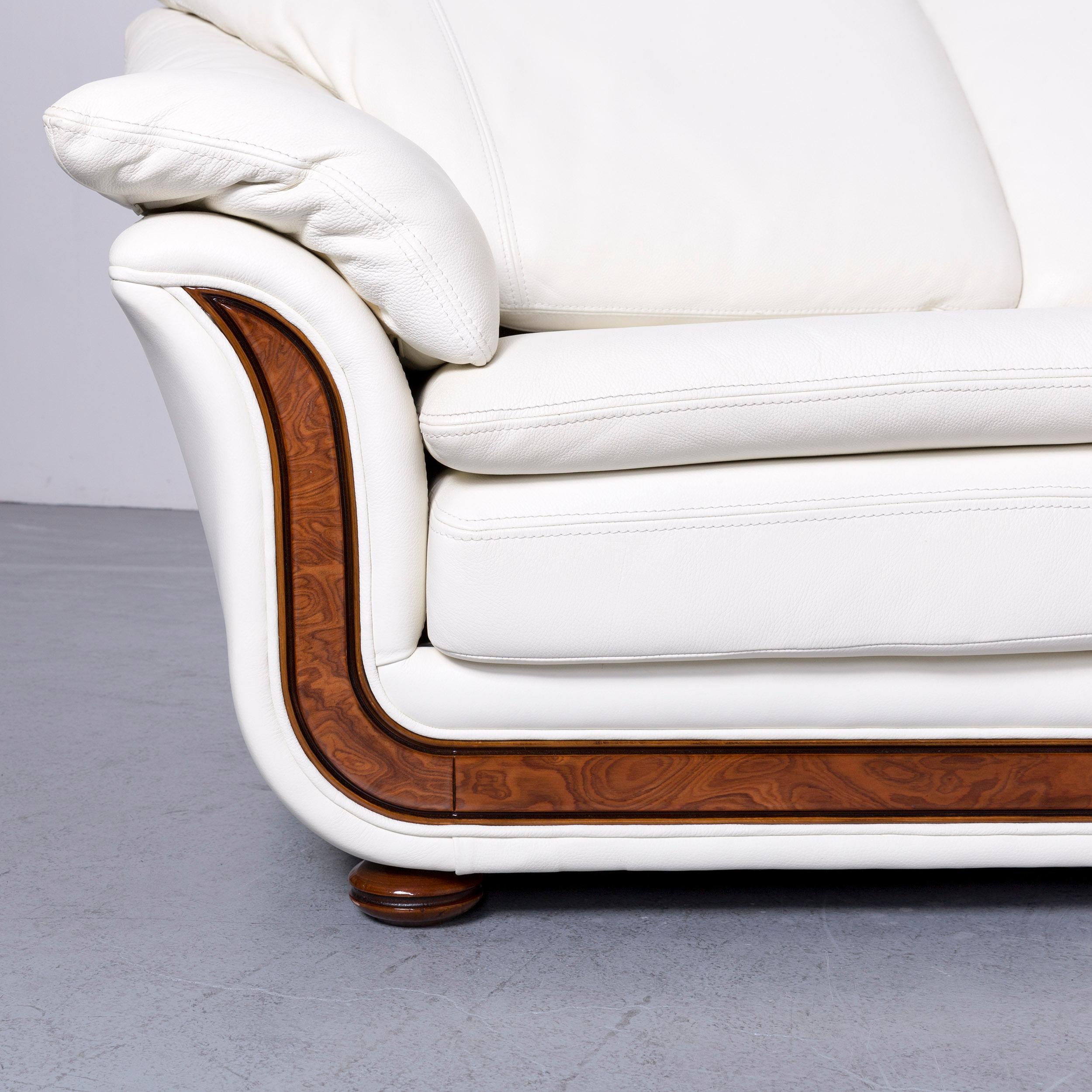 Nieri Corniche Designer Leather Sofa White Corner-Sofa Couch In Good Condition In Cologne, DE