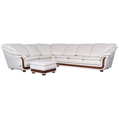Nieri Corniche Designer Leather Sofa White Corner-Sofa Couch