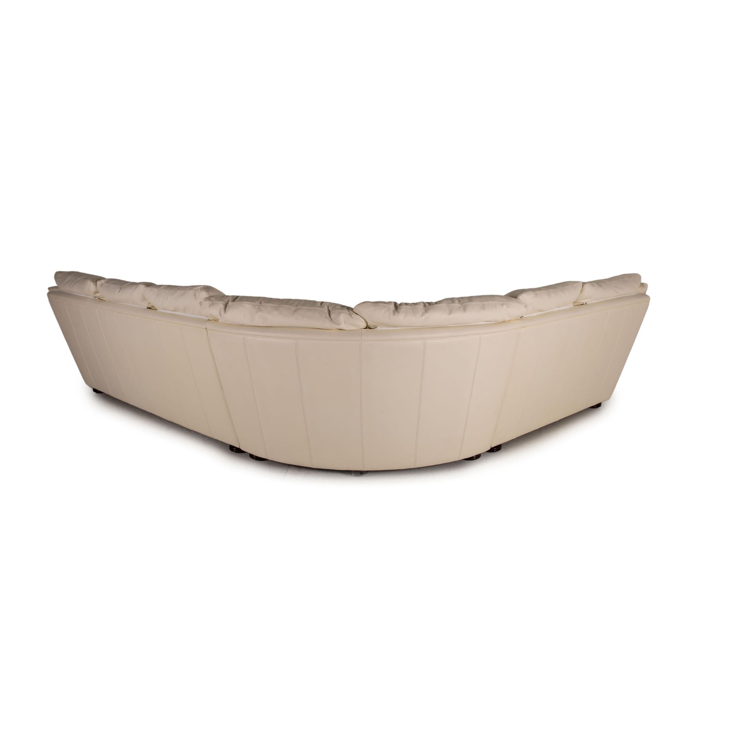 Nieri Corniche Leather Sofa Cream Corner Sofa Couch For Sale 1