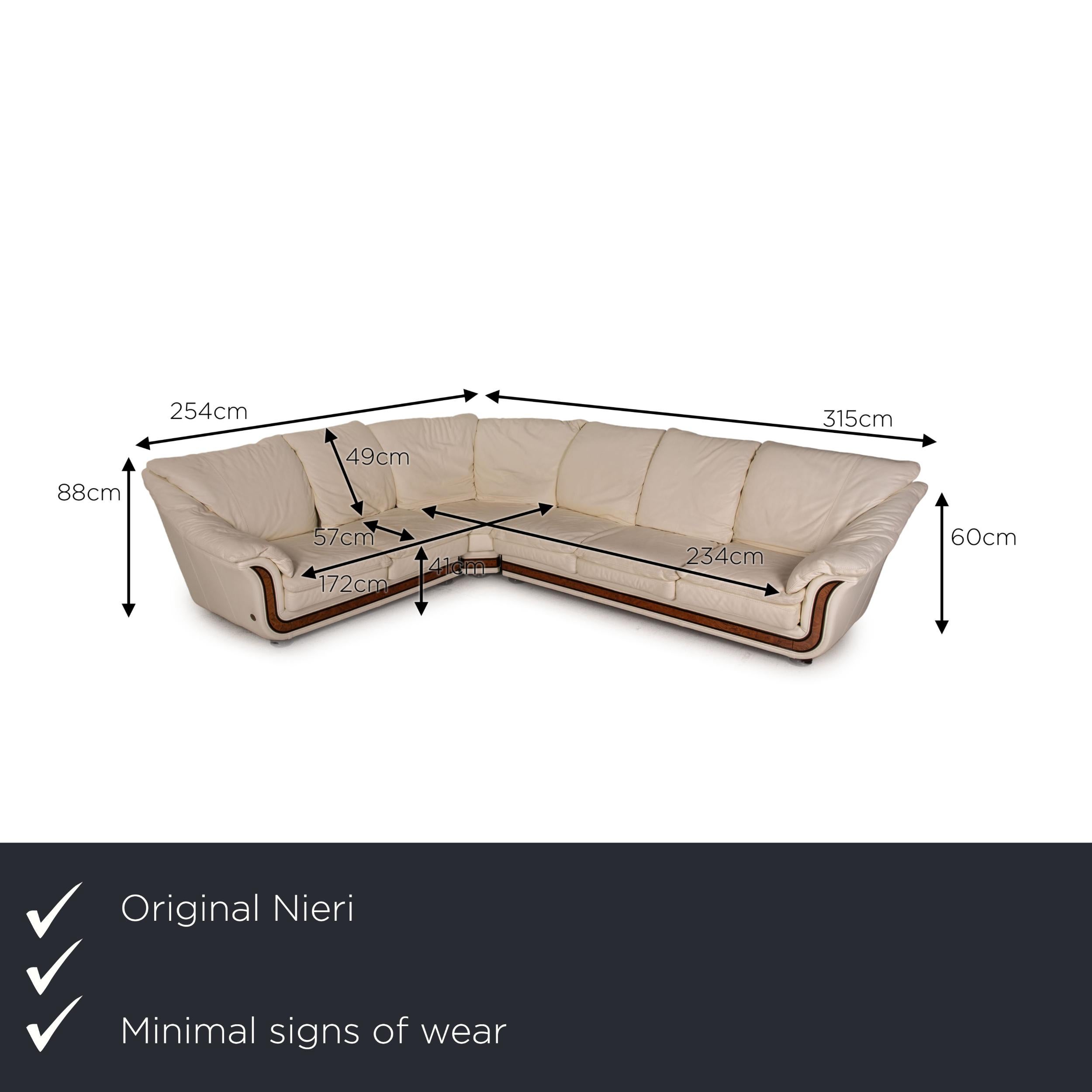 We present to you a Nieri Corniche leather sofa cream corner sofa couch.
 SKU: #16879-c3
 

 Product measurements in centimeters:
 

 depth: 254
 width: 254
 height: 88
 seat height: 41
 rest height: 60
 seat depth: 57
 seat width: