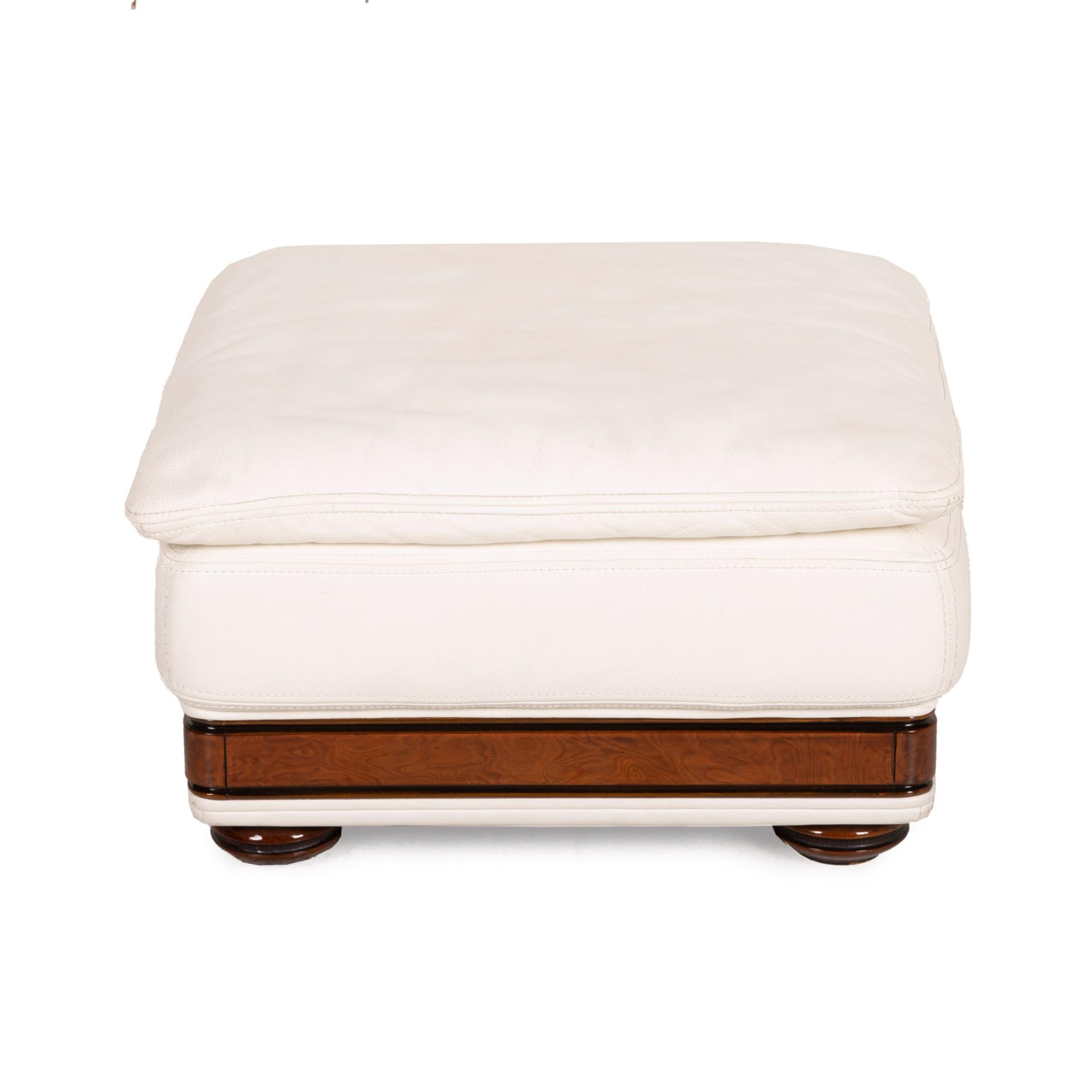 Nieri Corniche Leder-Sofa-Set Cremefarbener Eck-Sofa 3