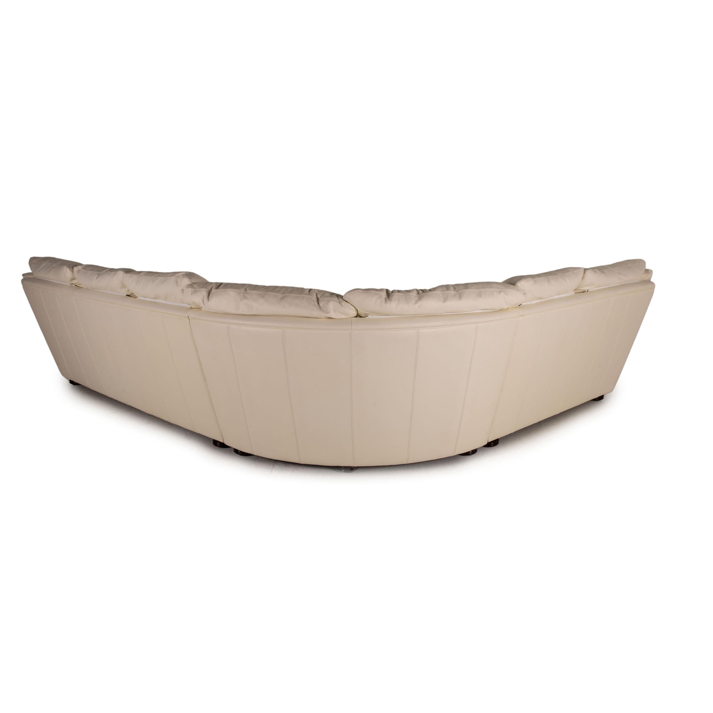 Nieri Corniche Leder-Sofa-Set Cremefarbener Eck-Sofa 9