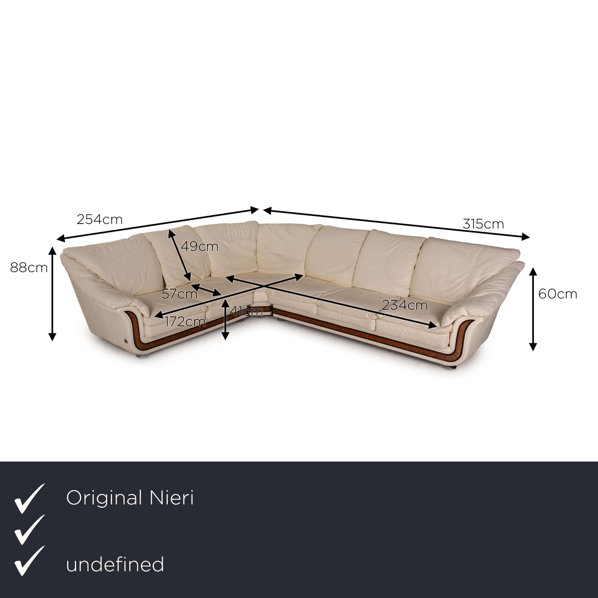 Wir präsentieren Ihnen eine Nieri Corniche Ledersofa Garnitur Creme Ecksofa Couch Pouf.
 SKU: #17049
 

 Produktabmessungen in Zentimetern:
 

 Tiefe: 254
 Breite: 254
 Höhe: 88
 Sitzhöhe: 41
 Ruhehöhe: 60
 Sitztiefe: 57
 Sitzbreite: