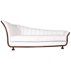 Nieri Designer Leather Sofa Crème Three-Seat Couch