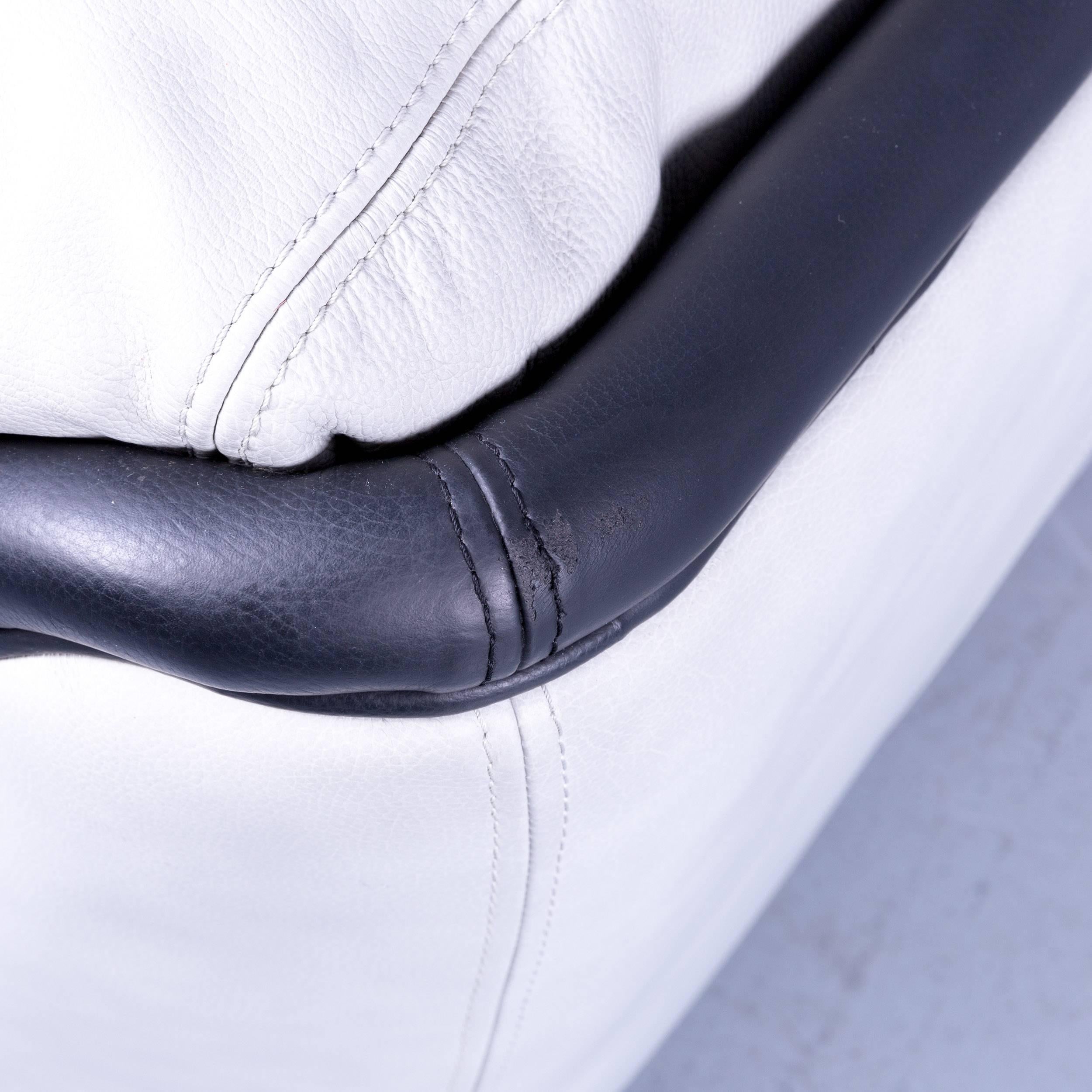 Contemporary Nieri Designer Leather Sofa Grey Two-Seat
