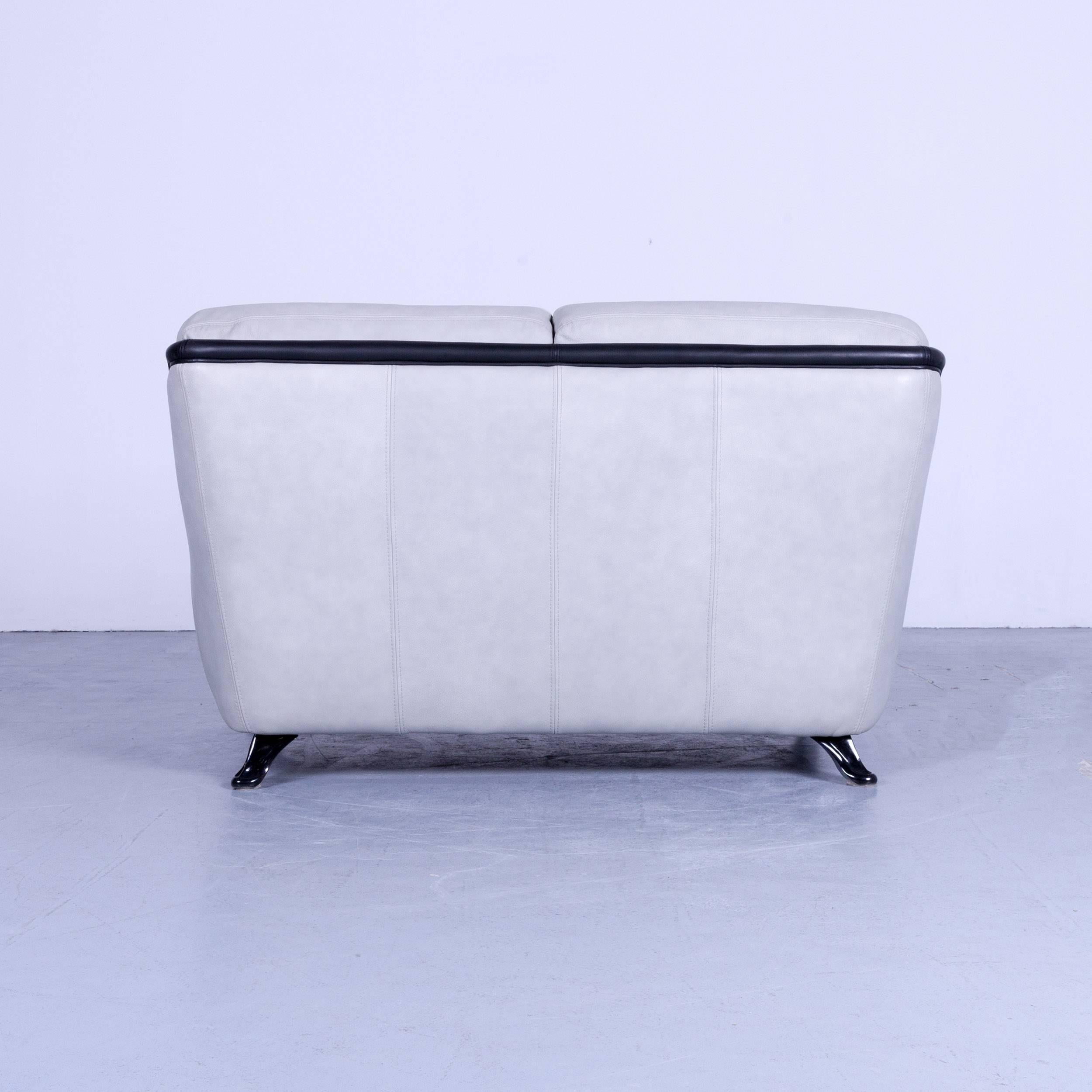 Nieri Designer Leather Sofa Grey Two-Seat 3