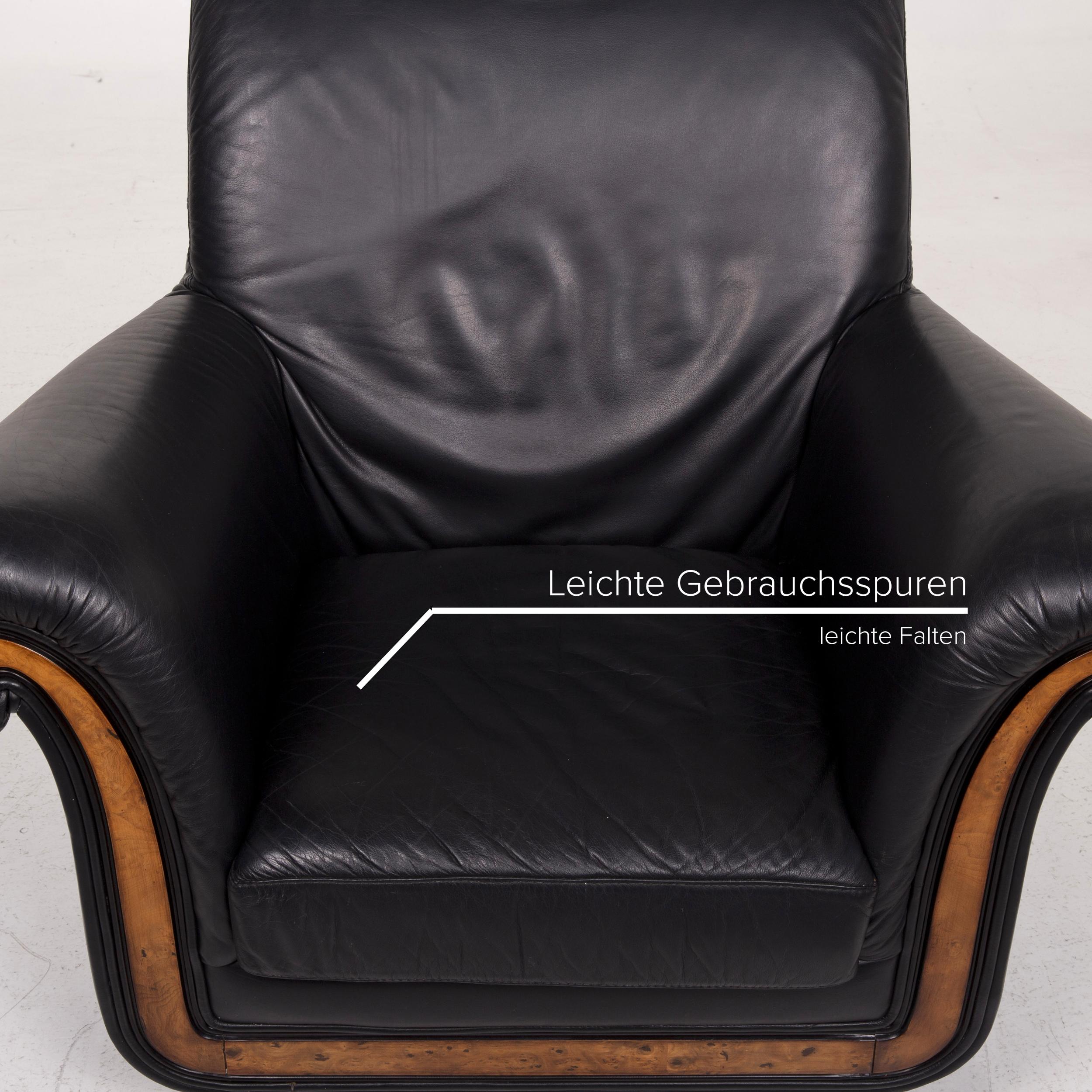 Italian Nieri Leather Armchair Black For Sale