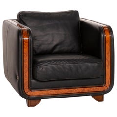 Nieri Leather Armchair Black